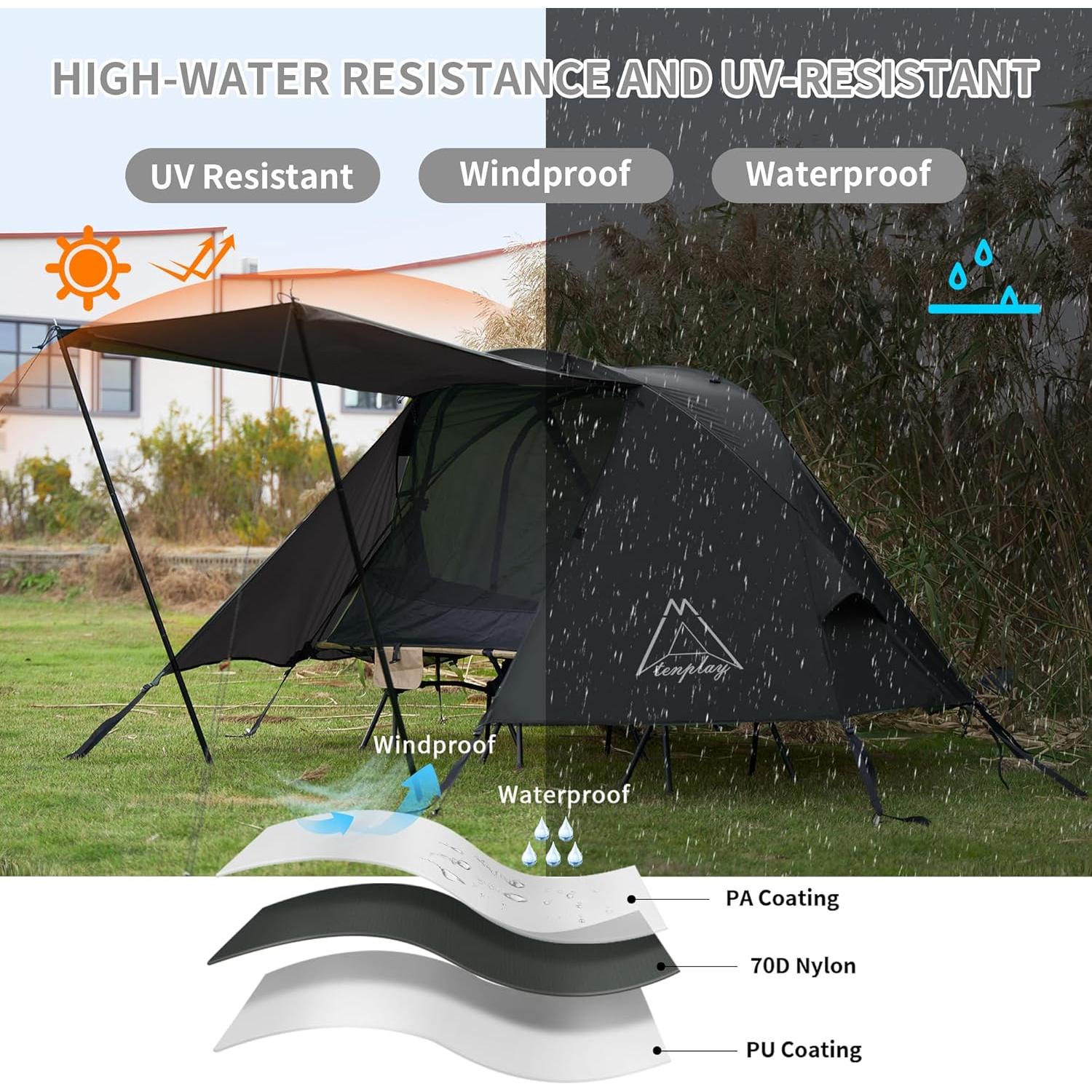 Tienda de Camping Ultraligera Mtenplay Ts-jcg 1 Persona Nylon 70D