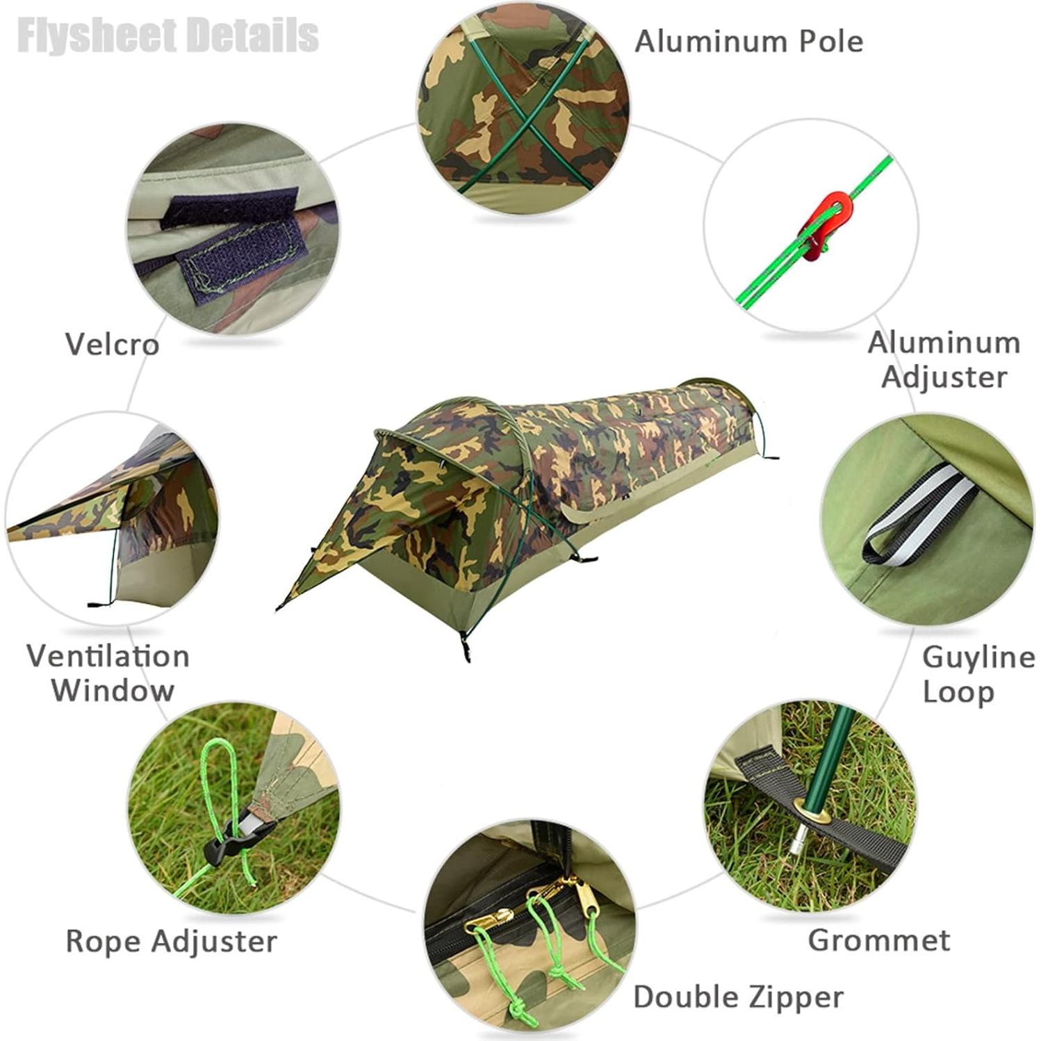 Tienda Bivy Ultraligera GEERTOP para 1 Persona Impermeable