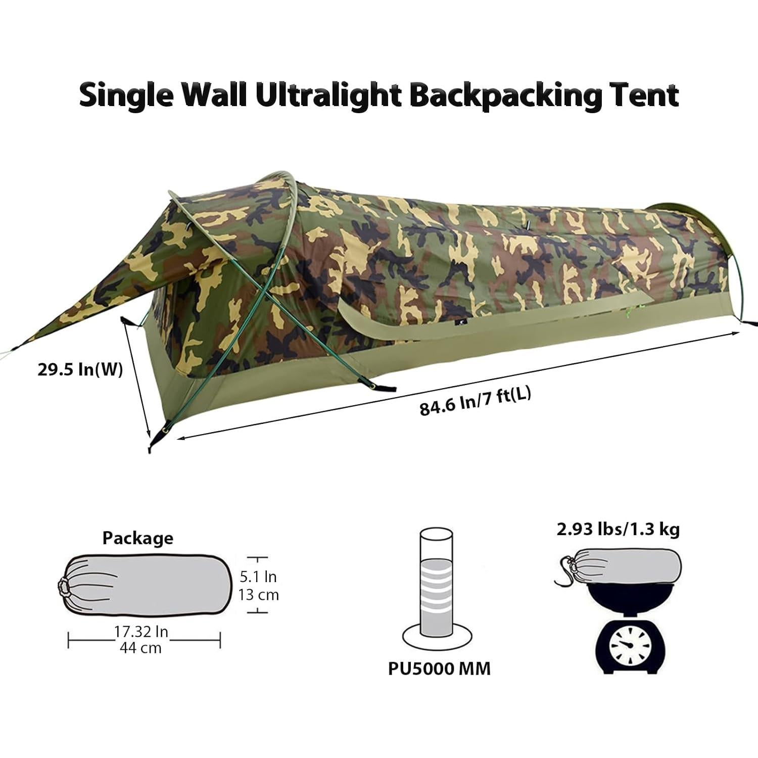 Tienda Bivy Ultraligera GEERTOP para 1 Persona Impermeable