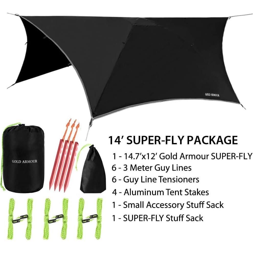 Toldo Impermeable Gold Armour 5,000mm para Camping y Hamaca
