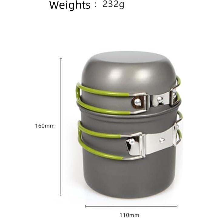 Juego de ollas y sartenes para camping JIAOLUOLI 1-2 personas