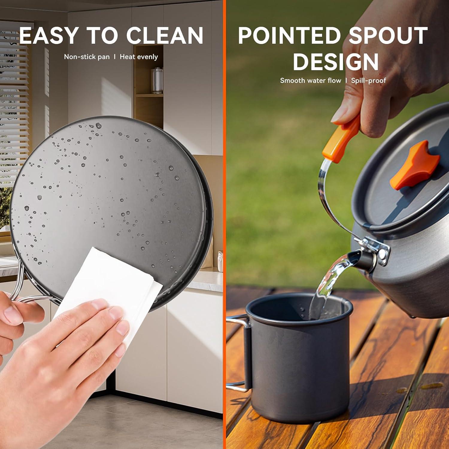 Kit de Cocina para Camping ONLYFIRE 10 Piezas Aluminio Liviano