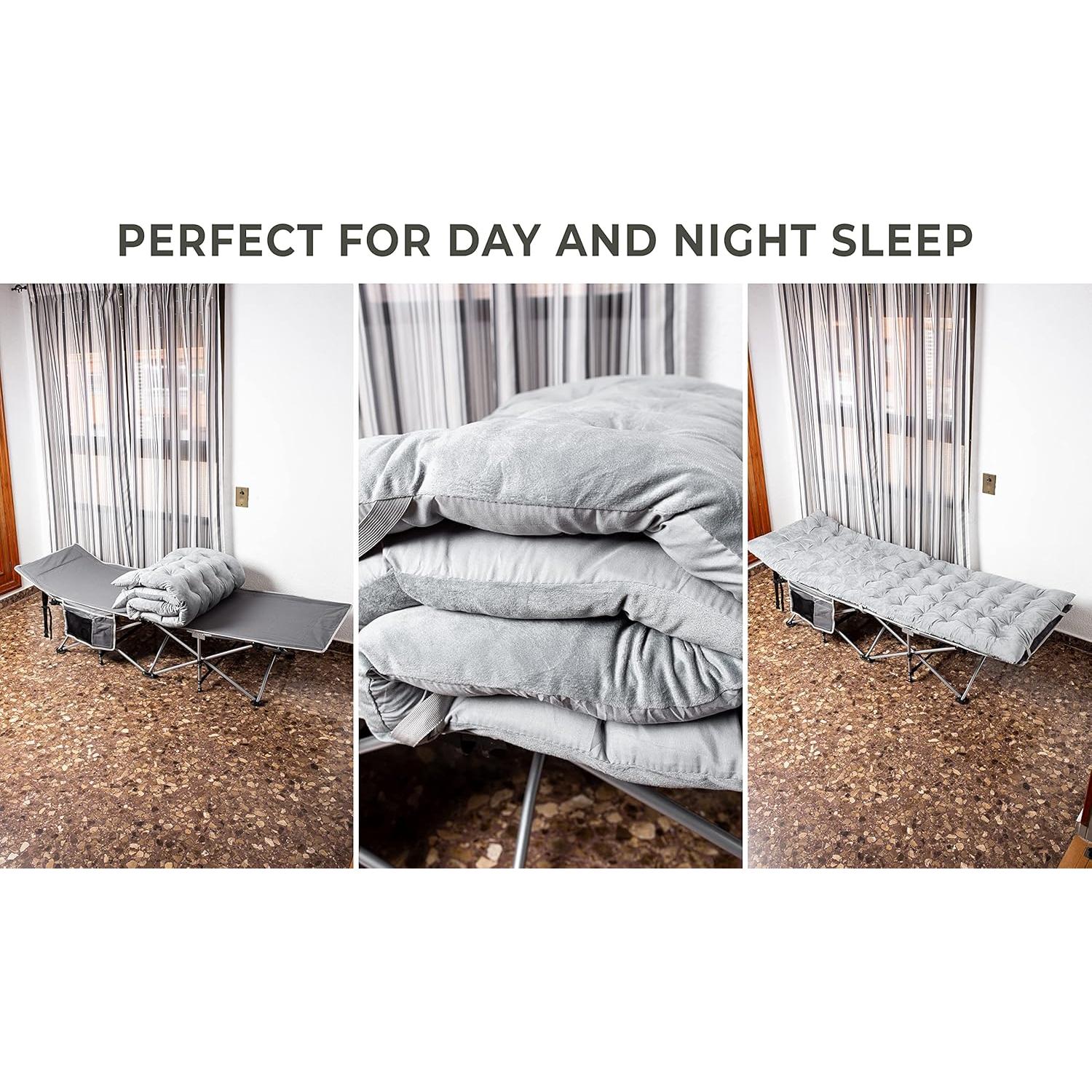 Cama de Camping Zento con Colchón Plegable 204 kg Gris