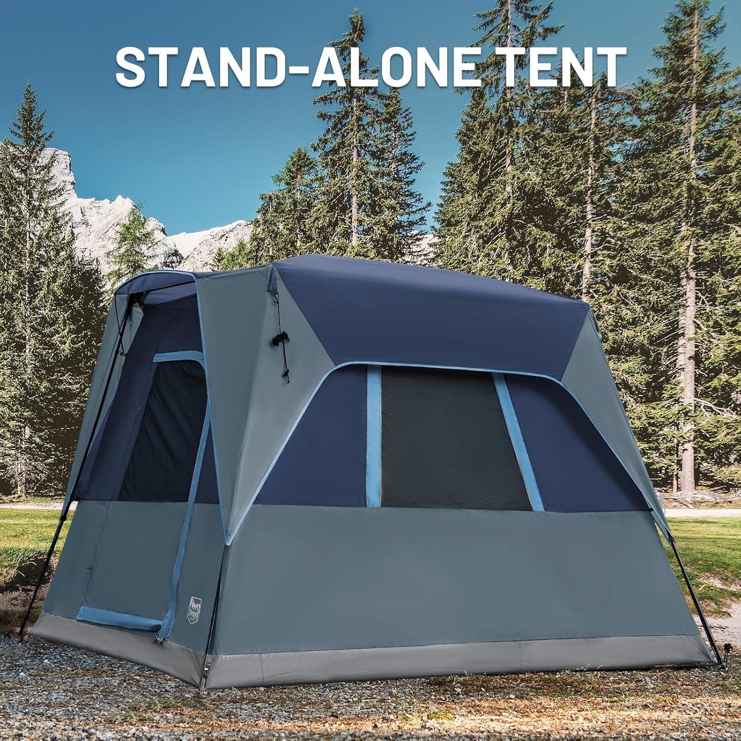 Carpa TIERRA DE MADERA para 5 Personas Azul Impermeable