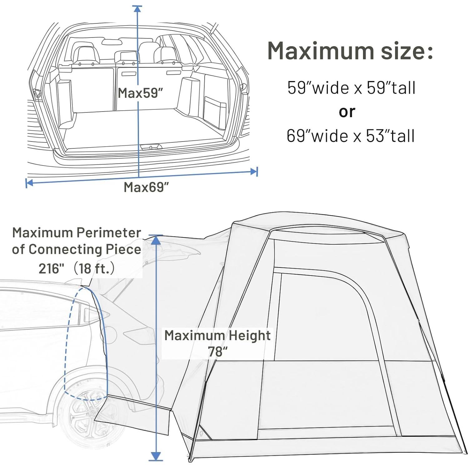 Carpa TIERRA DE MADERA para 5 Personas Azul Impermeable