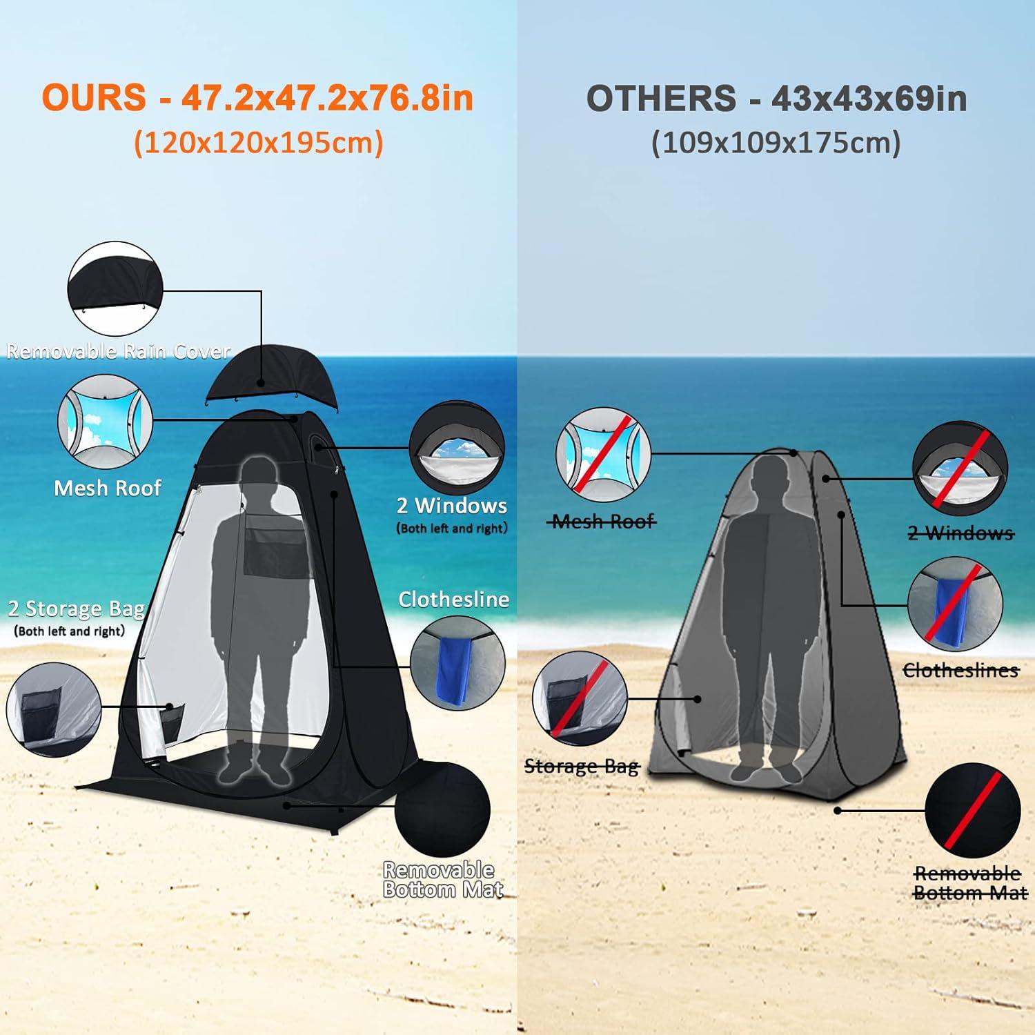 Tienda de Ducha Portátil Anngrowy 1.94m Impermeable UPF 50+