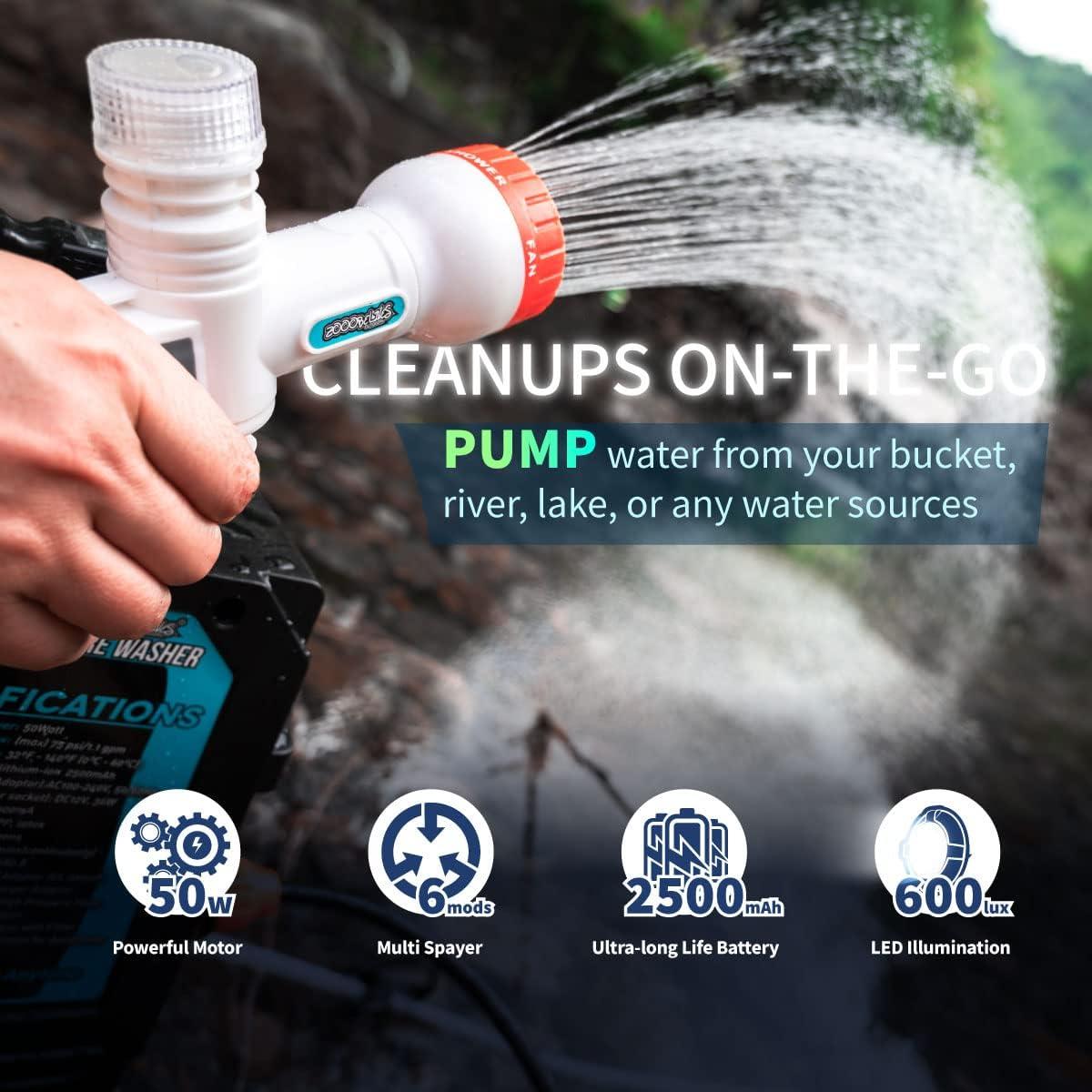 Ducha de Camping Portátil ZOOOBELIVES 50W con Luz LED