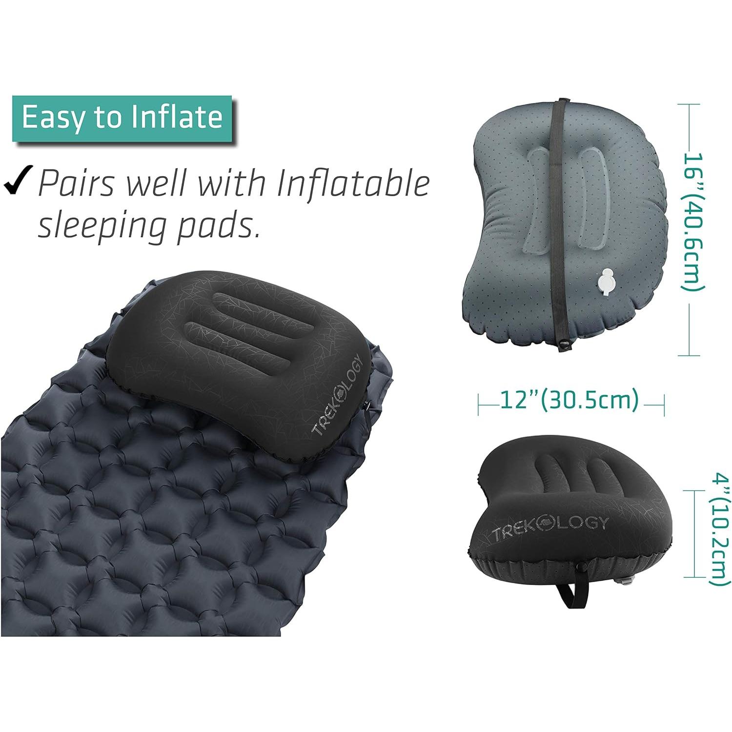 Almohada Inflable TREKOLOGY ALUFT 2.0 para Camping - Compacta y Ergonómica