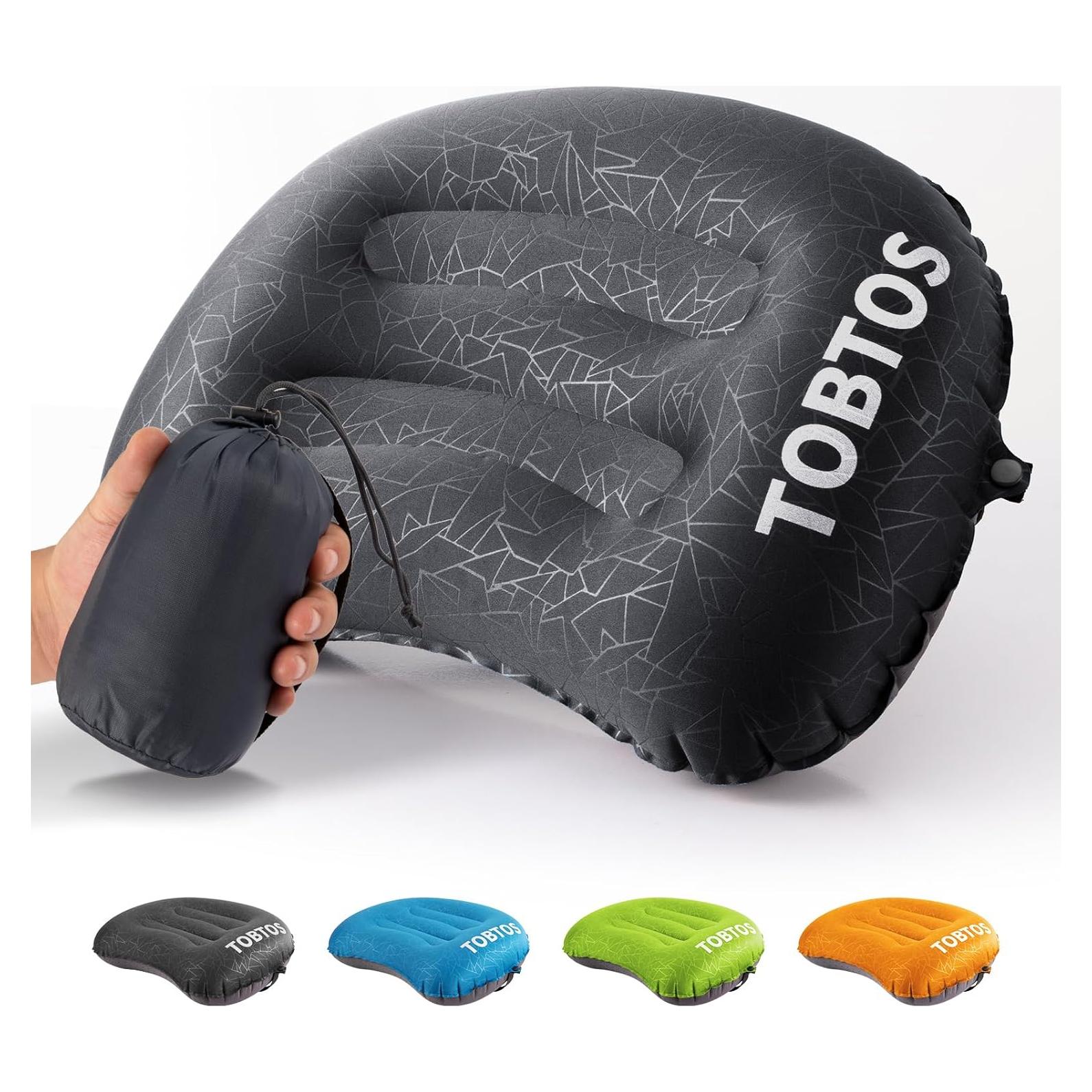 Almohada Inflable TOBTOS para Camping 43x30 cm Negra