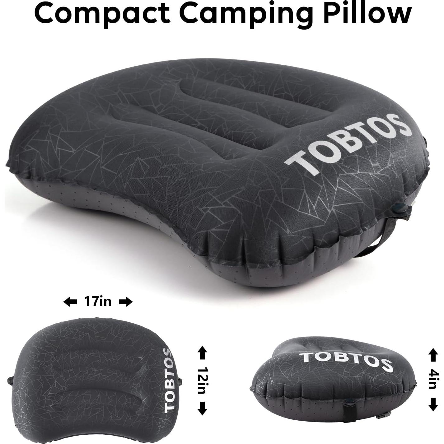 Almohada Inflable TOBTOS para Camping 43x30 cm Negra