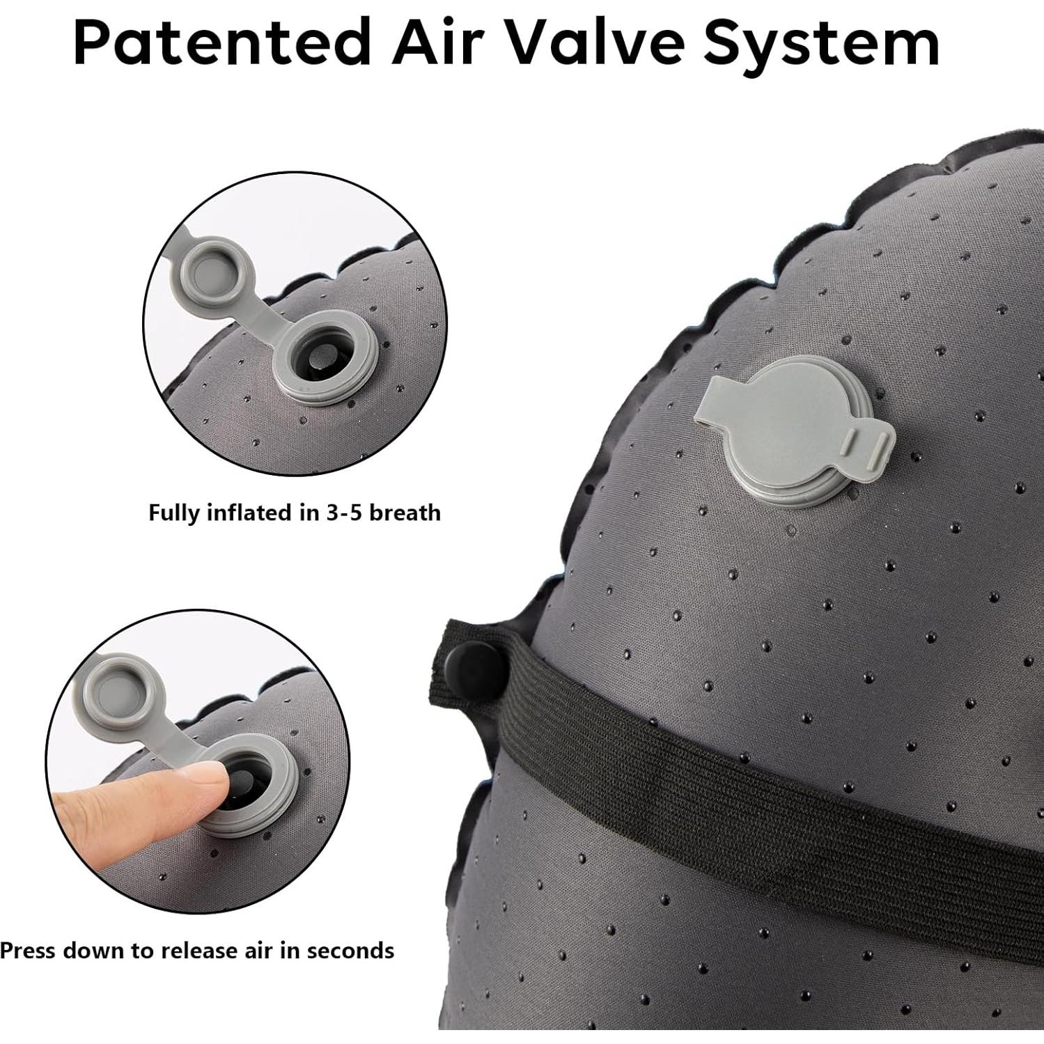 Almohada Inflable TOBTOS para Camping 43x30 cm Negra