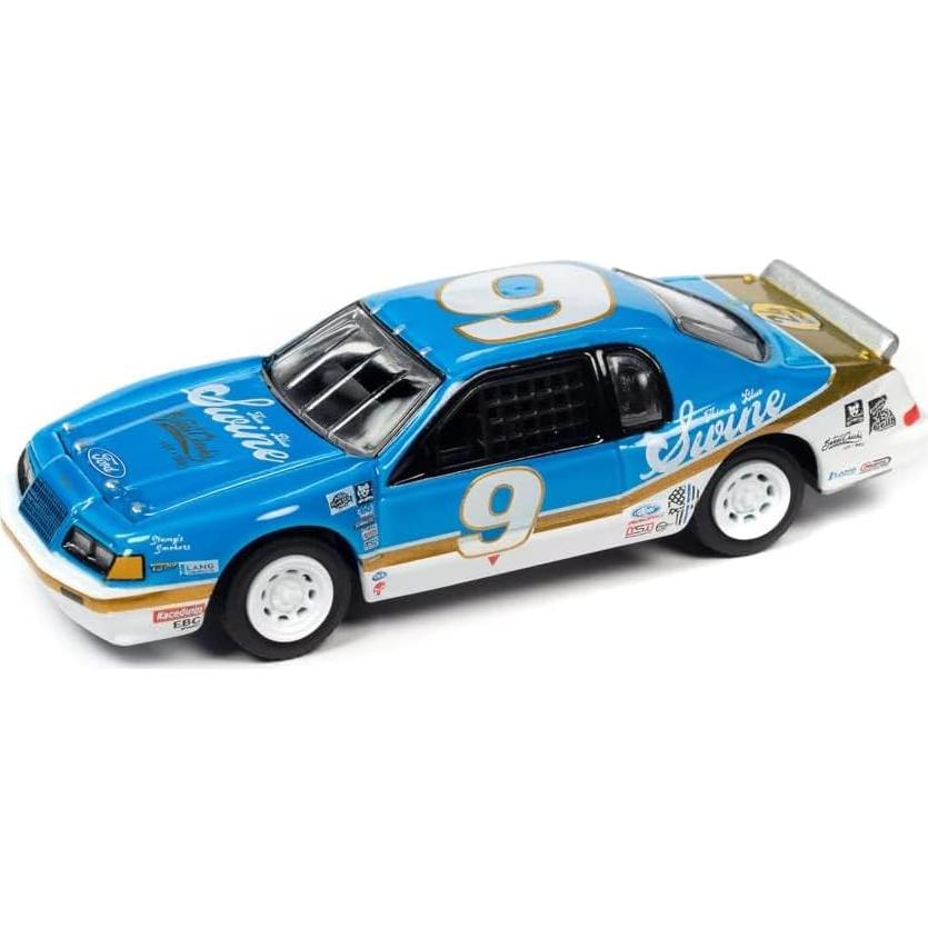 Coche Diecast 1986 Thunderbird Stock Car #9 Johnny Lightning 1/64