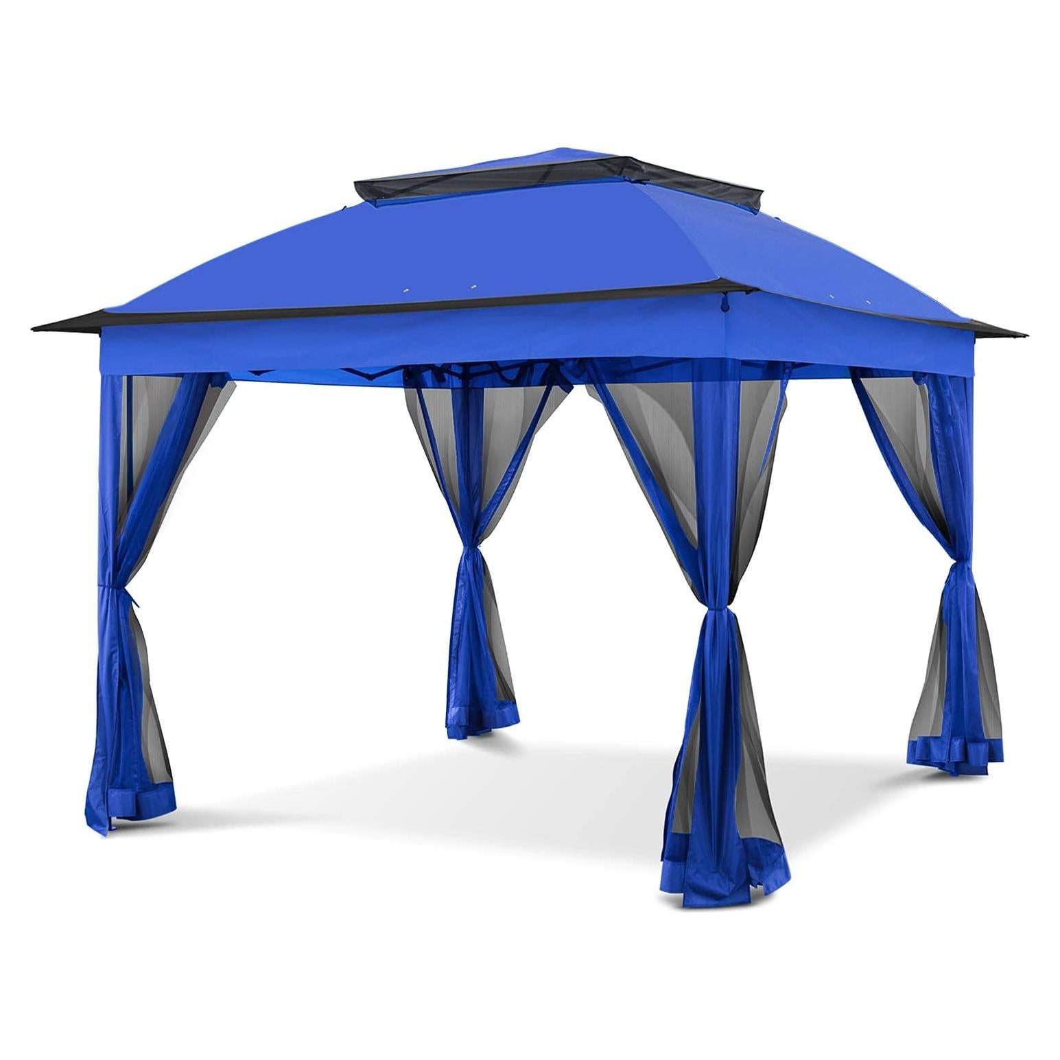 Carpa Gazebo Instantáneo COOS BAY 11.2 m² Azul con Mosquitera