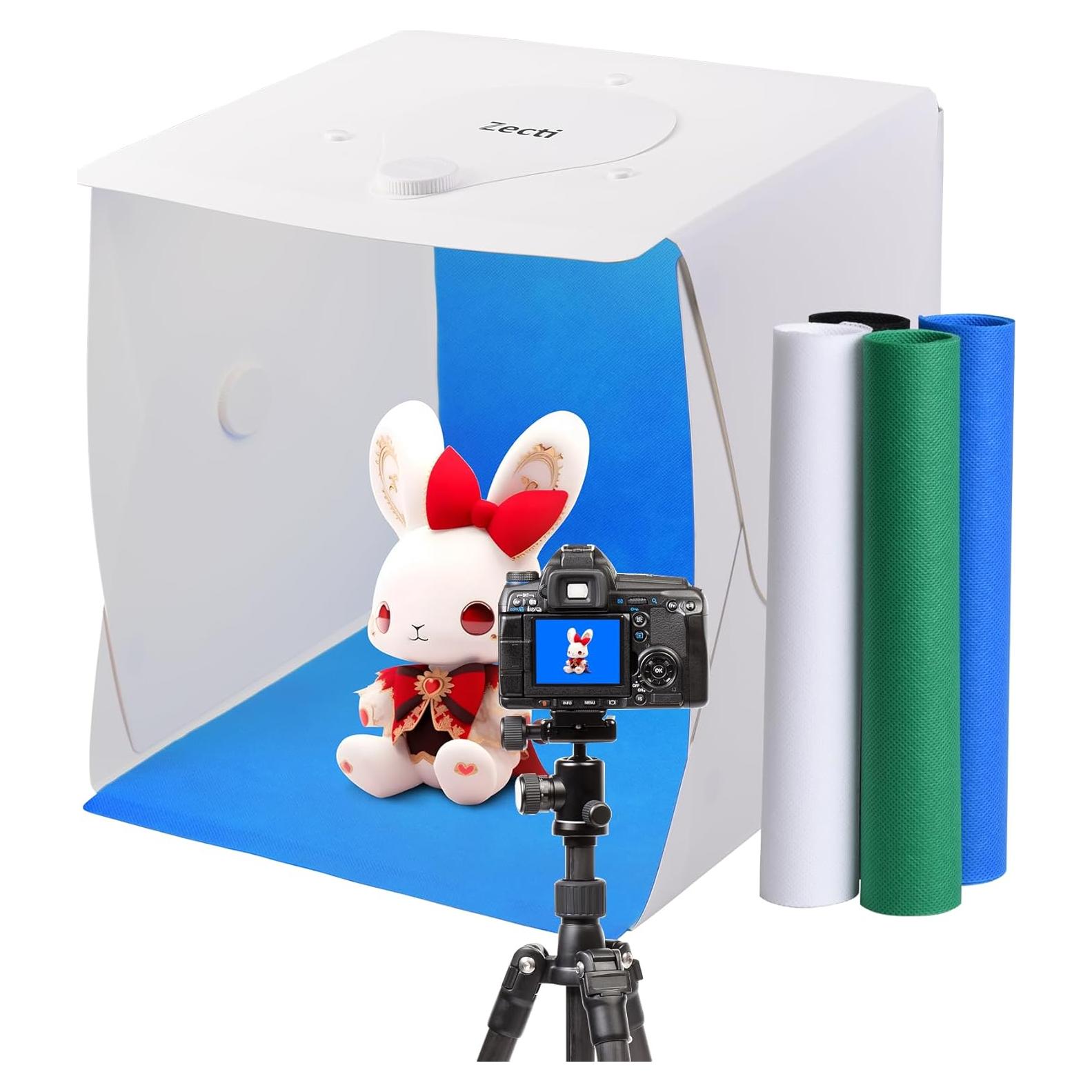 Kit de Carpa de Fotografía Plegable Zecti 30x30cm con LED
