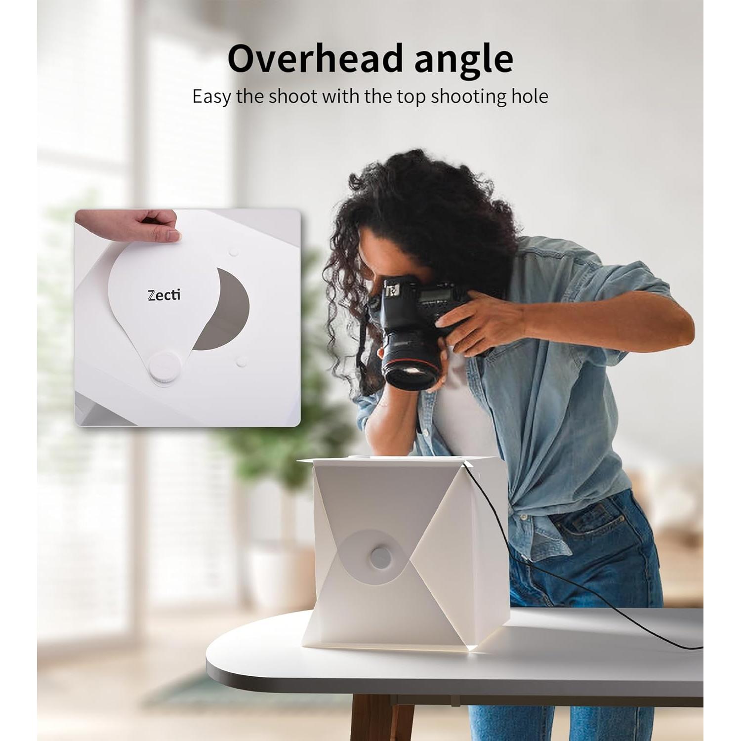 Kit de Carpa de Fotografía Plegable Zecti 30x30cm con LED