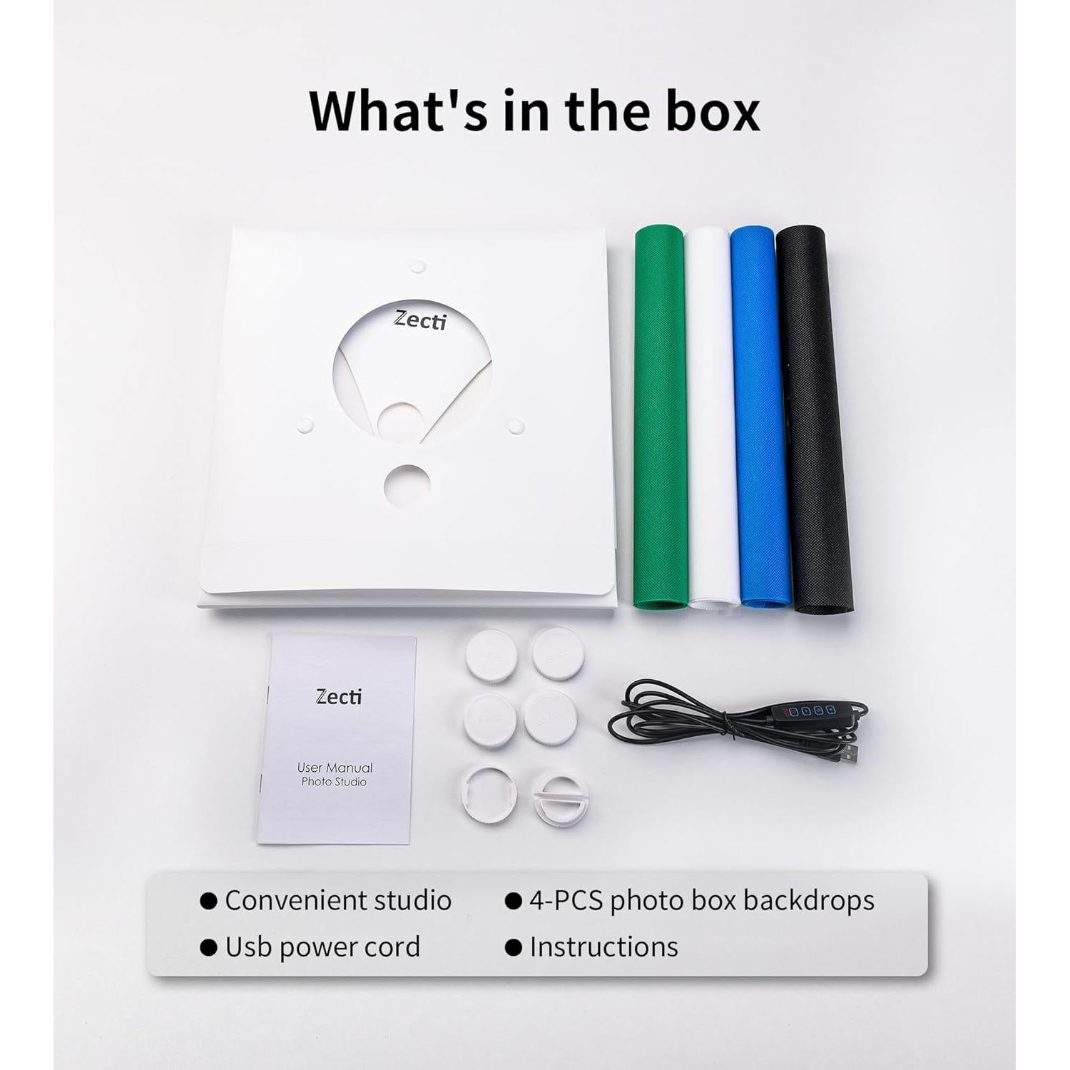 Kit de Carpa de Fotografía Plegable Zecti 30x30cm con LED