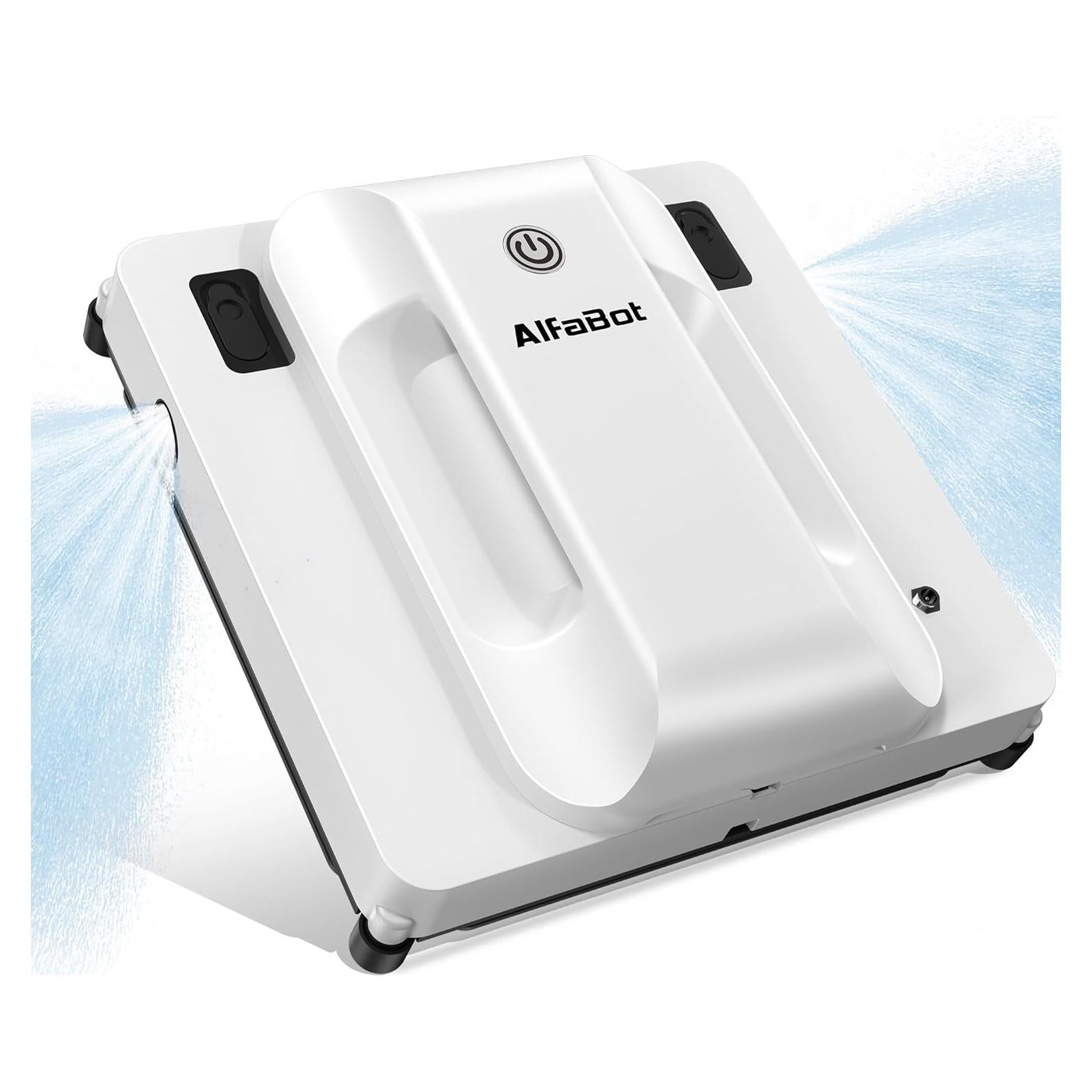 AlfaBot Window Cleaning Robot, 4500PA High Suction Power Window Cleaner with Dual Water Spray,3.0 Path Planning, Edge Detection Technology,Perfect for High-Rise Windows, Big Glass