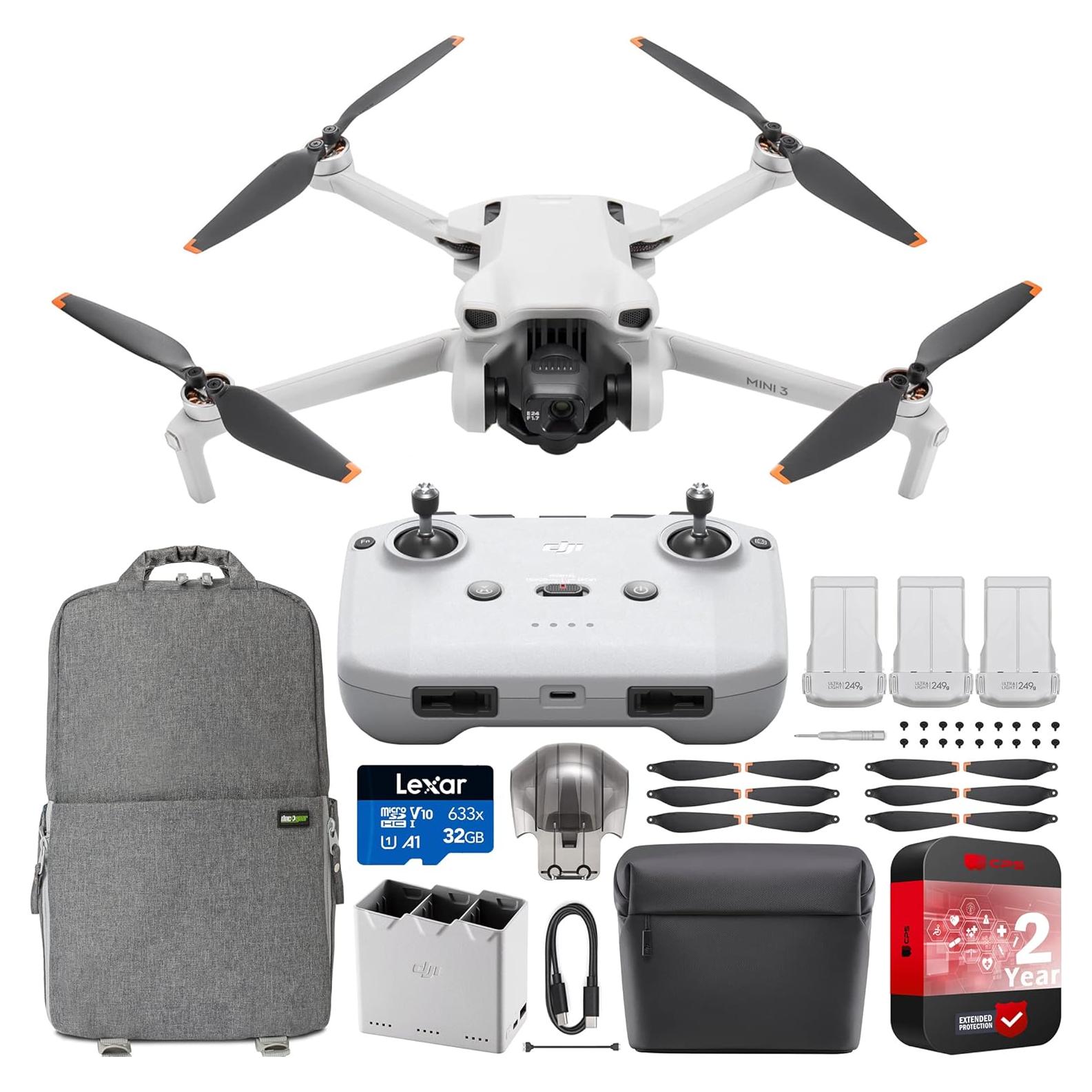 Dron DJI Mini 3 con Controlador RC-N1 y Kit de Vuelo 4K