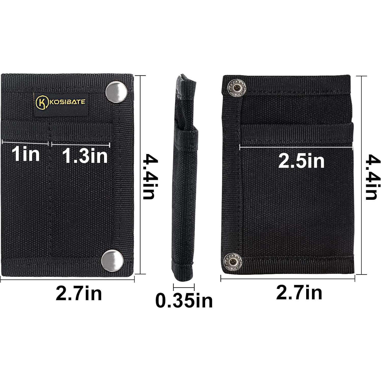 Kosibate EDC Pouch, EDC Organizer, Mini Tool Pouch for Knife/Flashlight/Tactical Pen/Card-Men's Slim Pocket Organizer for Daily Carry (Black)