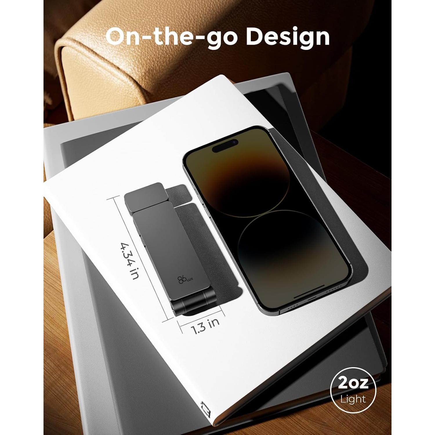 Luz de Libro LED Recargable 86lux Pocket E1 Gris - 3 Temperaturas