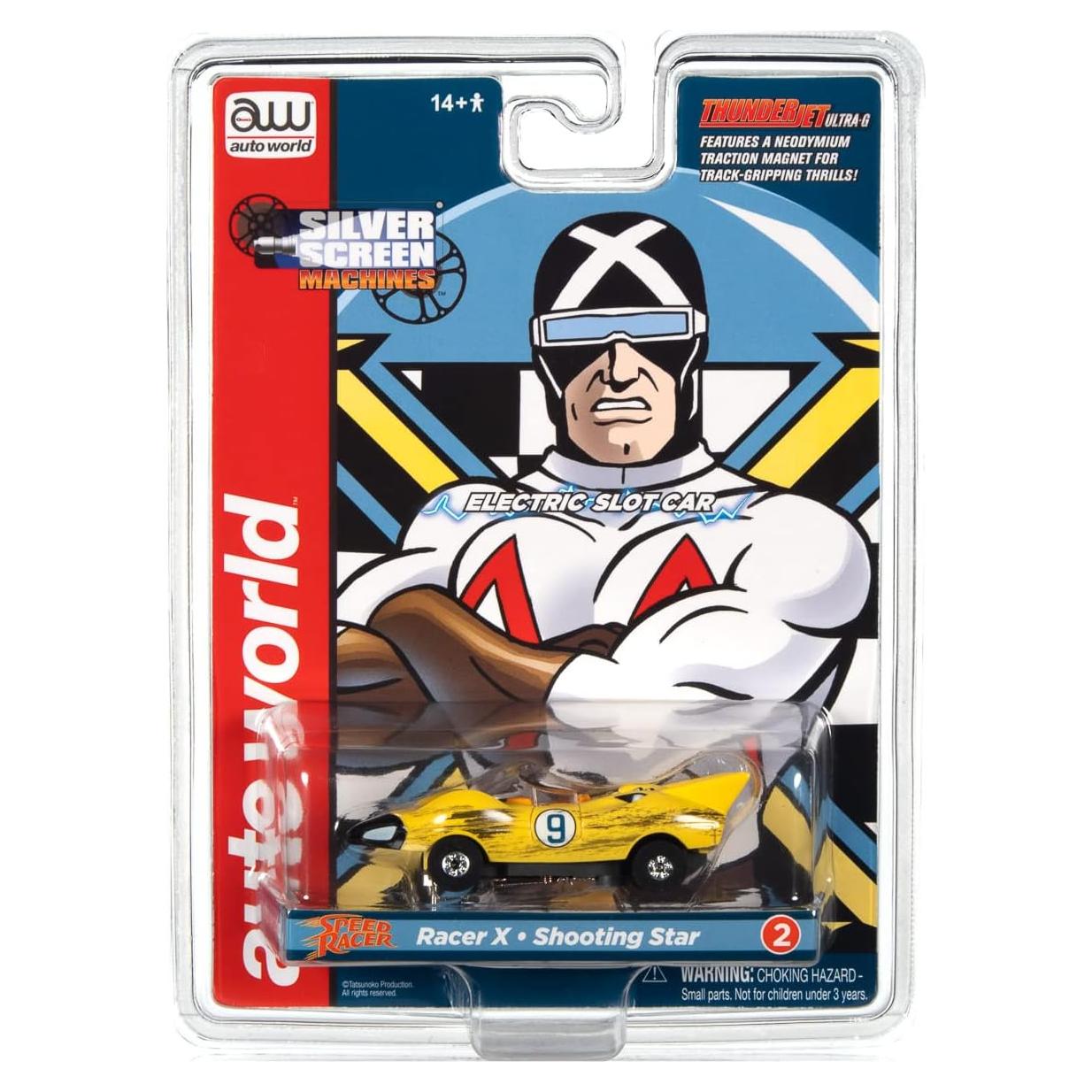 Auto World Thunderjet Racer X - Slot Car 1:64 con Imán