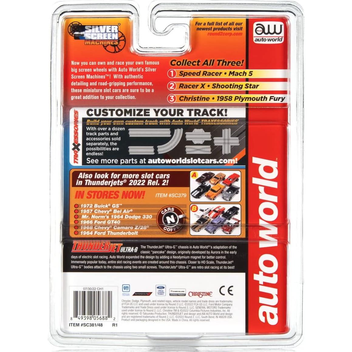 Auto World Thunderjet Racer X - Slot Car 1:64 con Imán