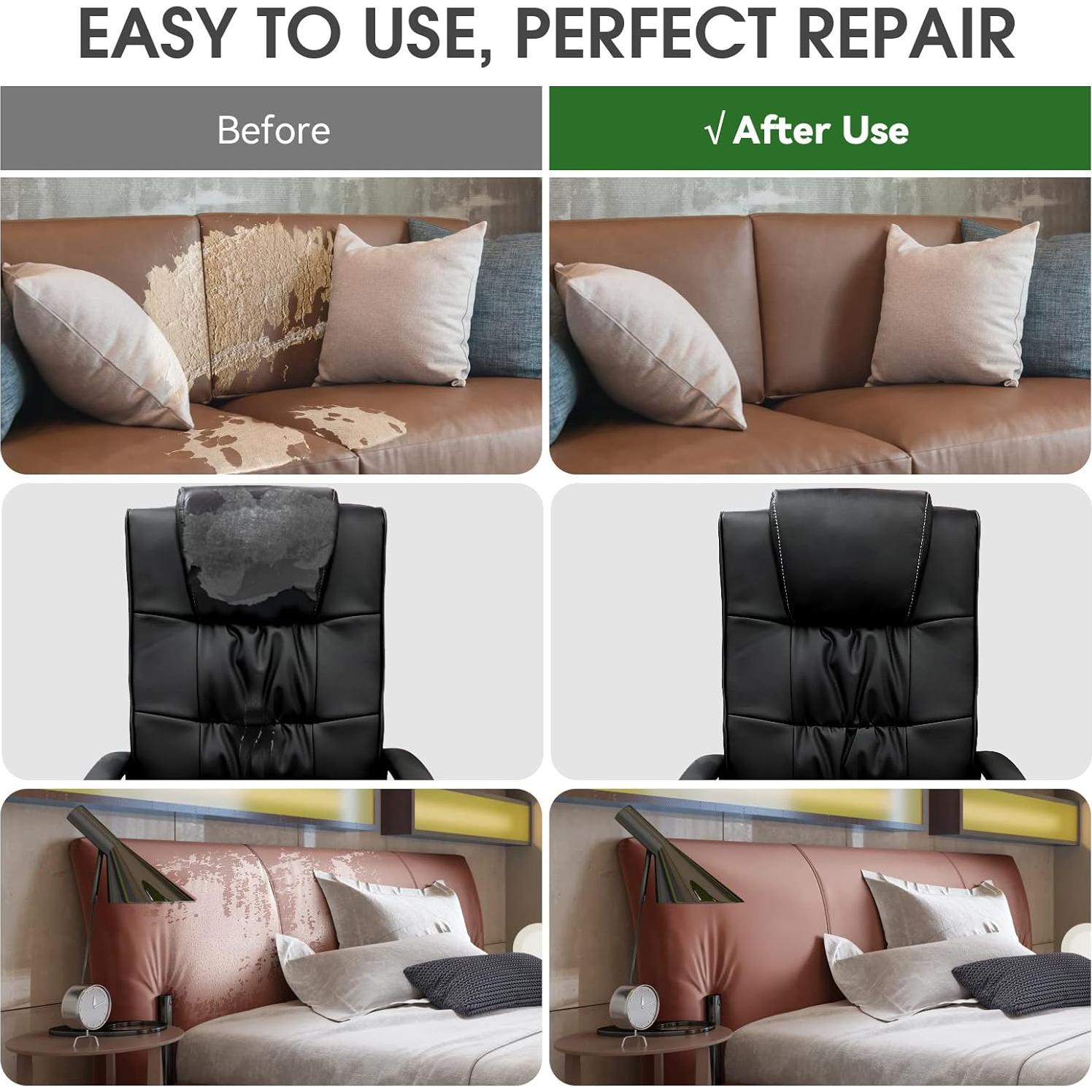 Parche de Reparación de Cuero Luevita 43x305 cm Autoadhesivo Gris