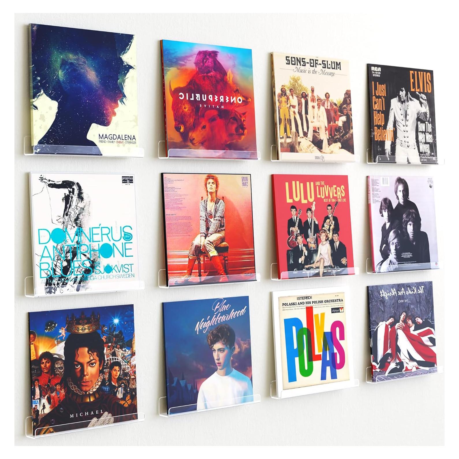Estantes Flotantes de Acrílico Upsimples para Discos de Vinilo 12 Unidades