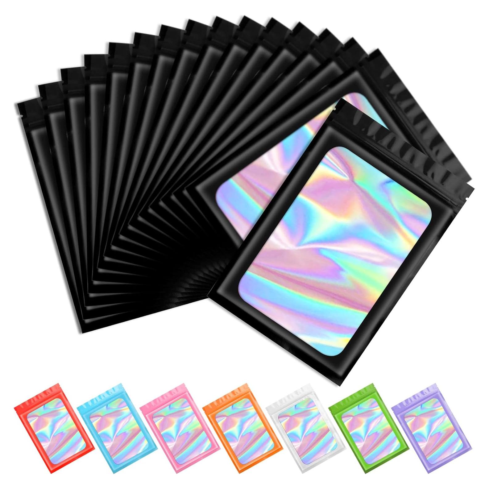 Bolsas Mylar Holográficas Reutilizables FUNFERY 100 Unidades 6.1x9.9 cm