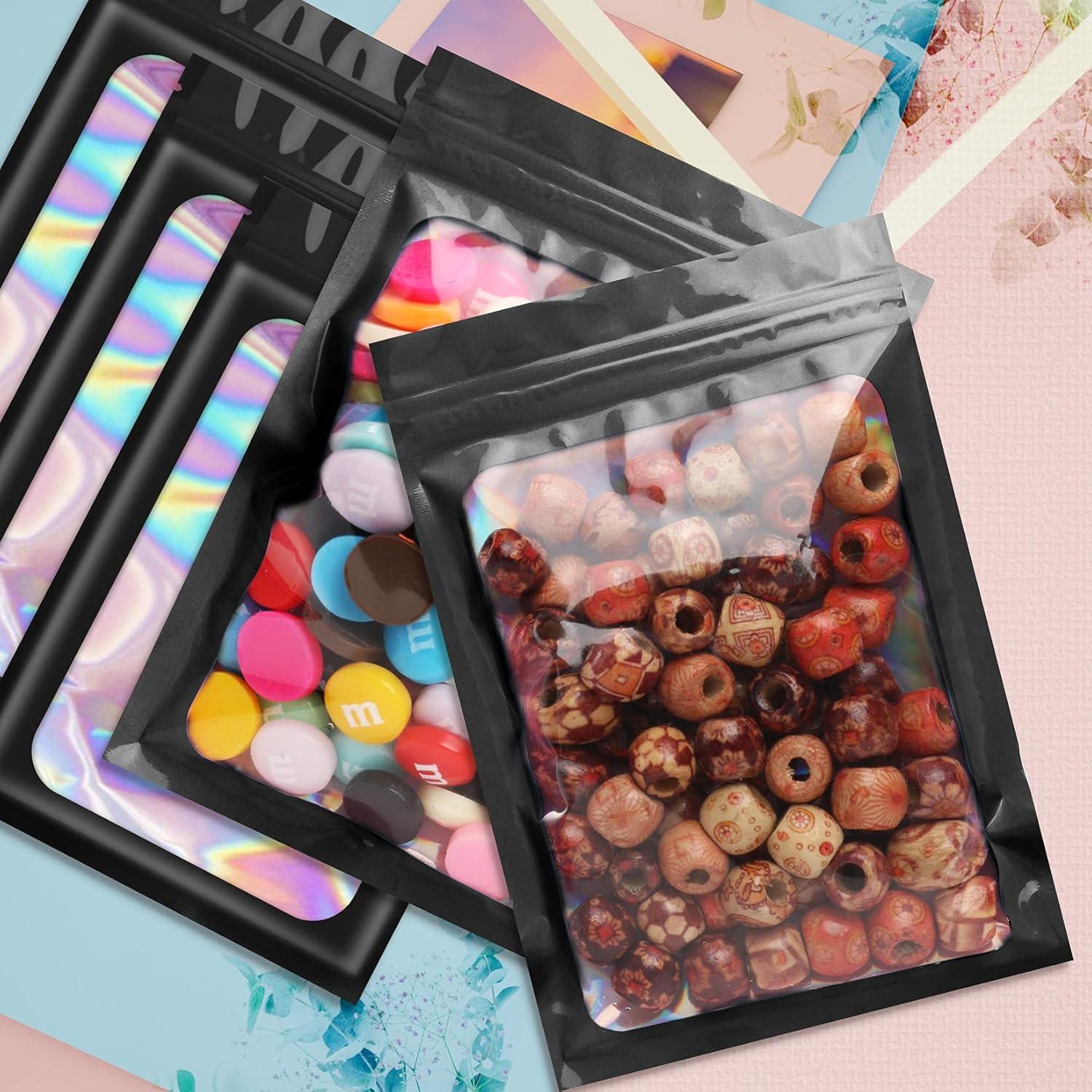 Bolsas Mylar Holográficas Reutilizables FUNFERY 100 Unidades 6.1x9.9 cm