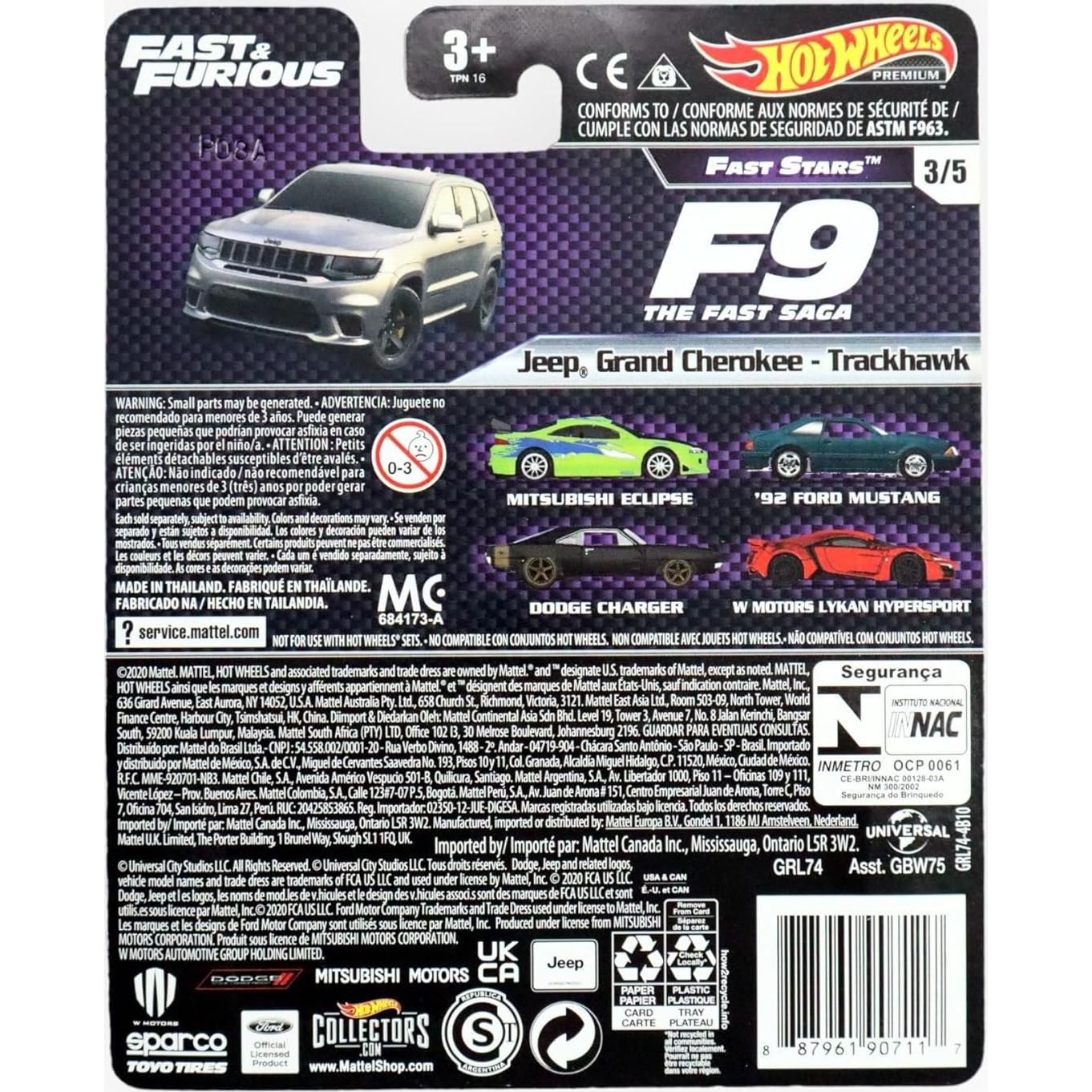 DieCast Hot Wheels Grand Cherokee Trackhawk 2021 Escala 1:64