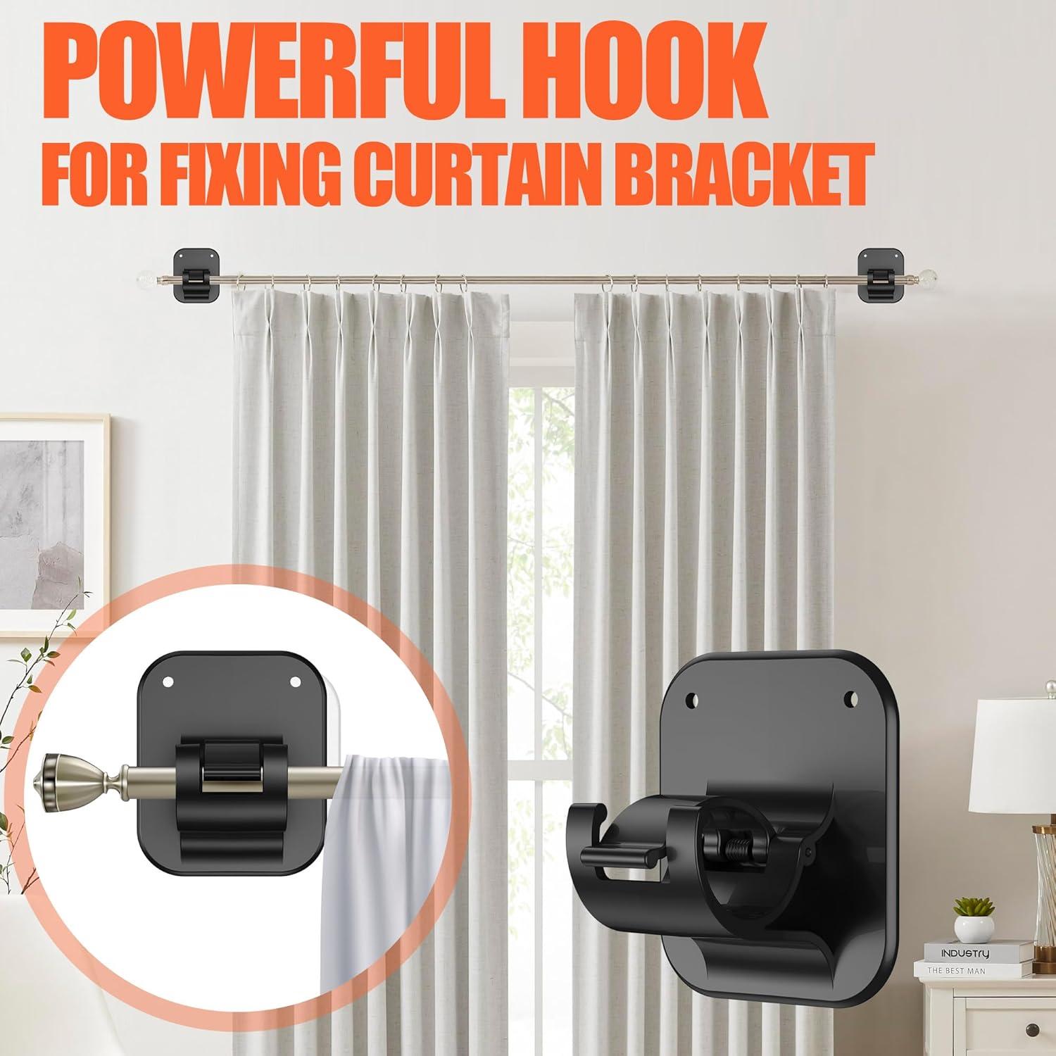 Soportes para Varillas de Cortina Autoadhesivos JHCJHC - 4 Piezas