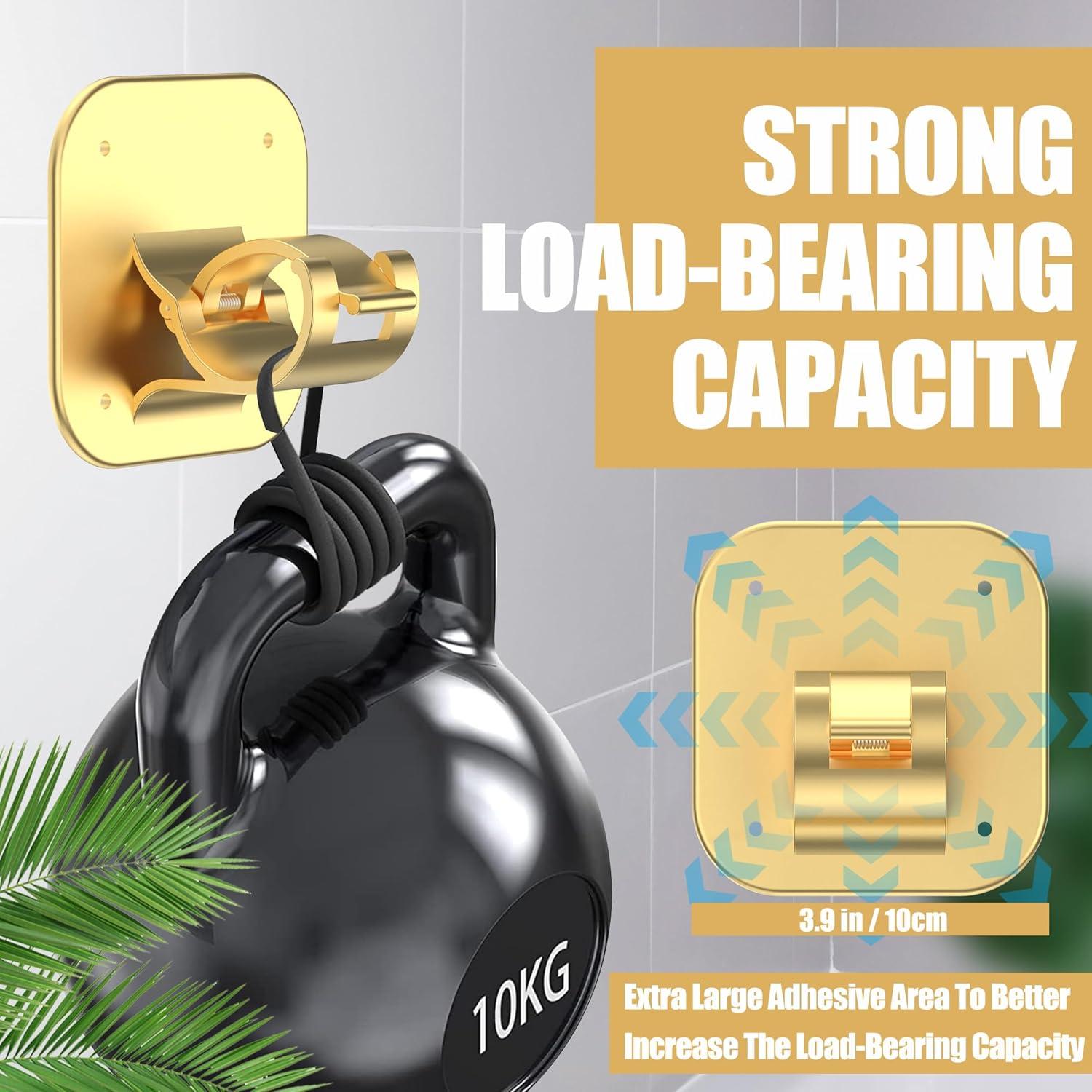 4 PCS Soportes Adhesivos para Cortinas JHCJHC Oro Sin Perforación