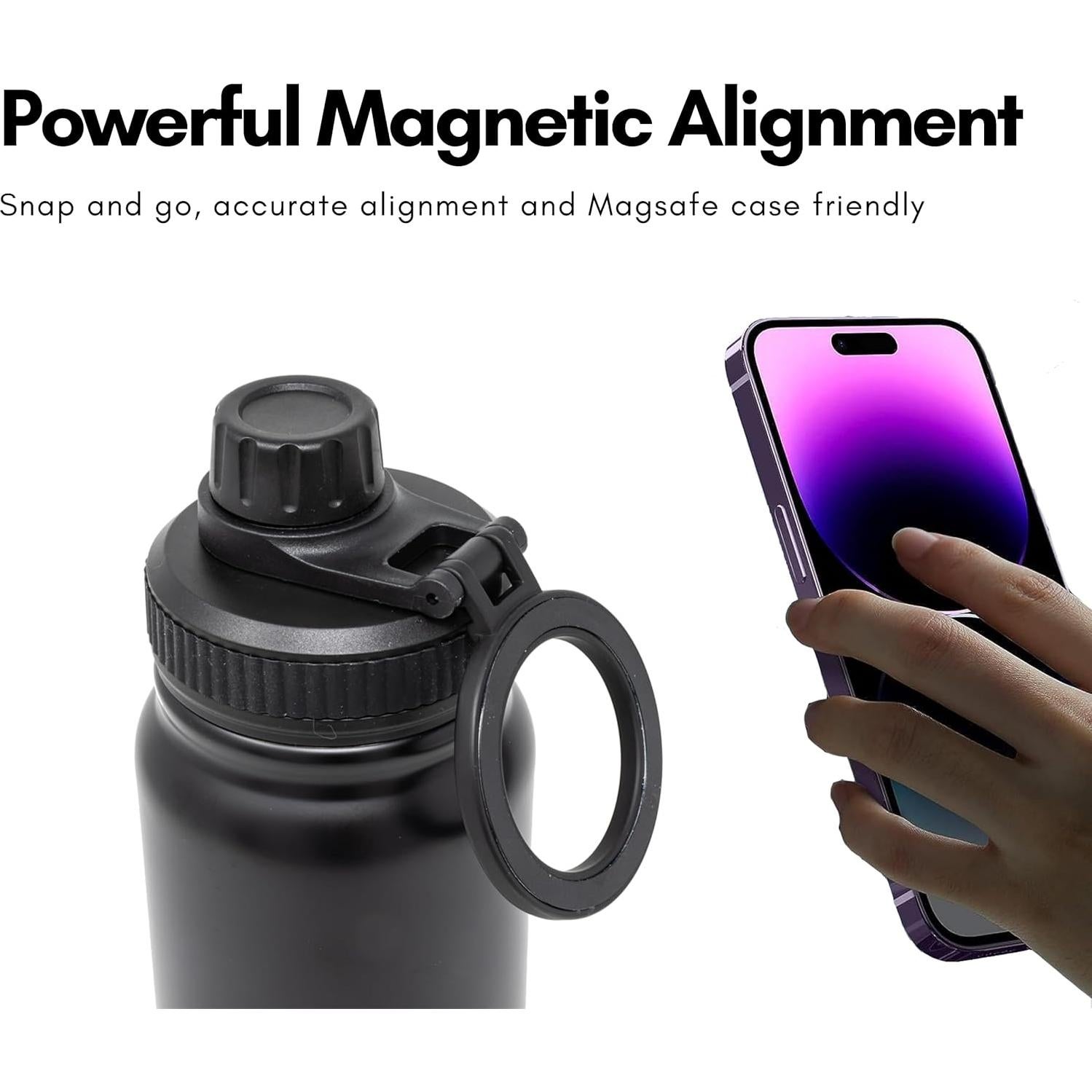 Botella de Agua Acero Inoxidable Bolani 680 ml MagSafe Negro