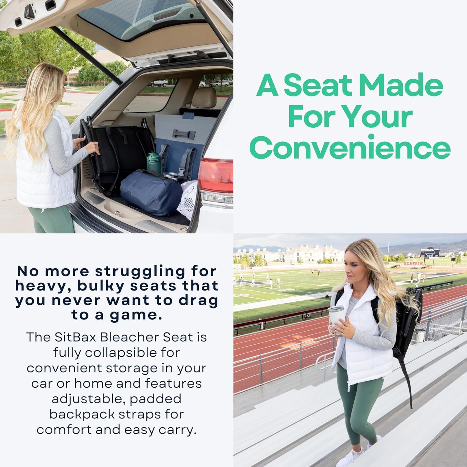 Asiento Acolchado para Gradas SitBax - Reclinable y Ligero