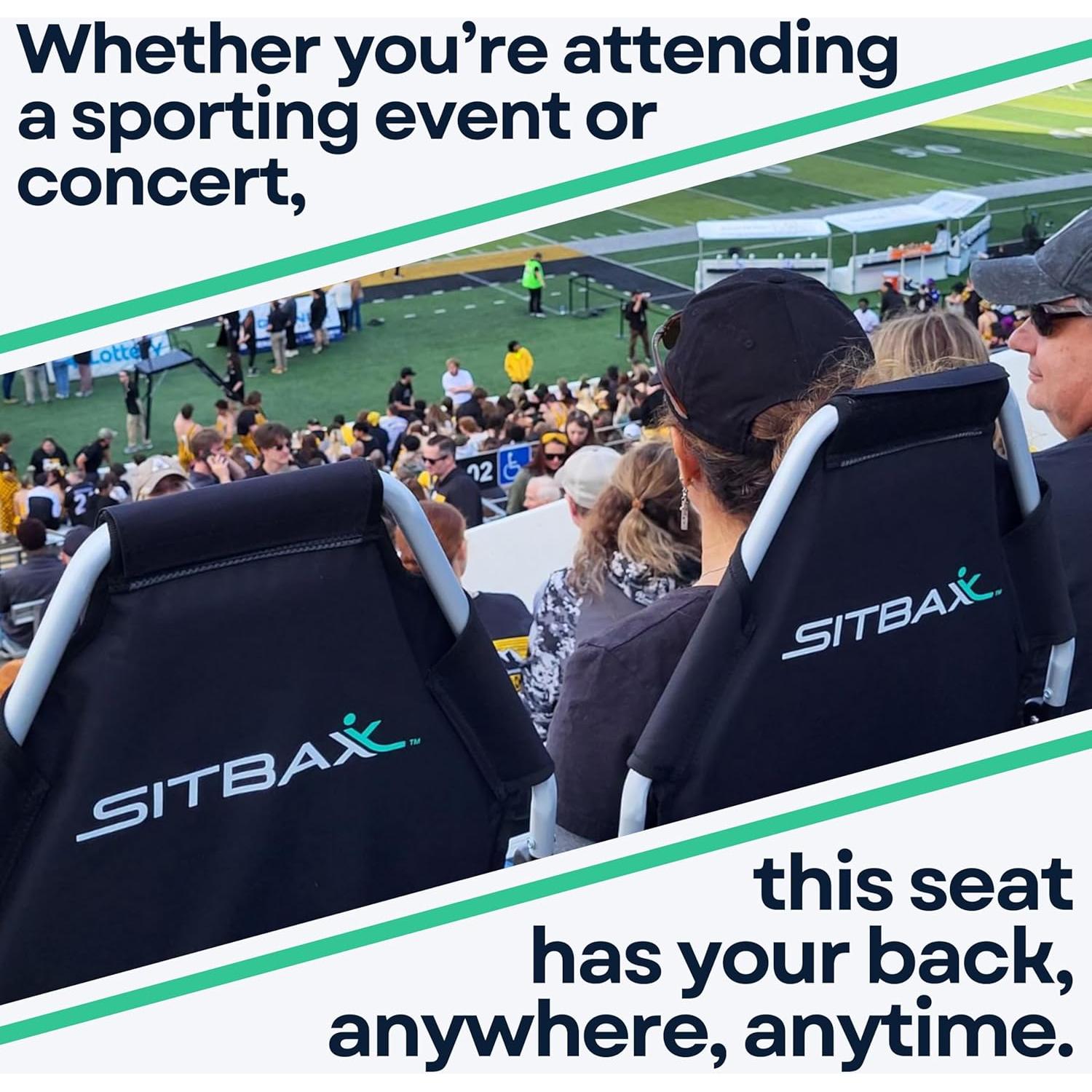 Asiento Acolchado para Gradas SitBax - Reclinable y Ligero