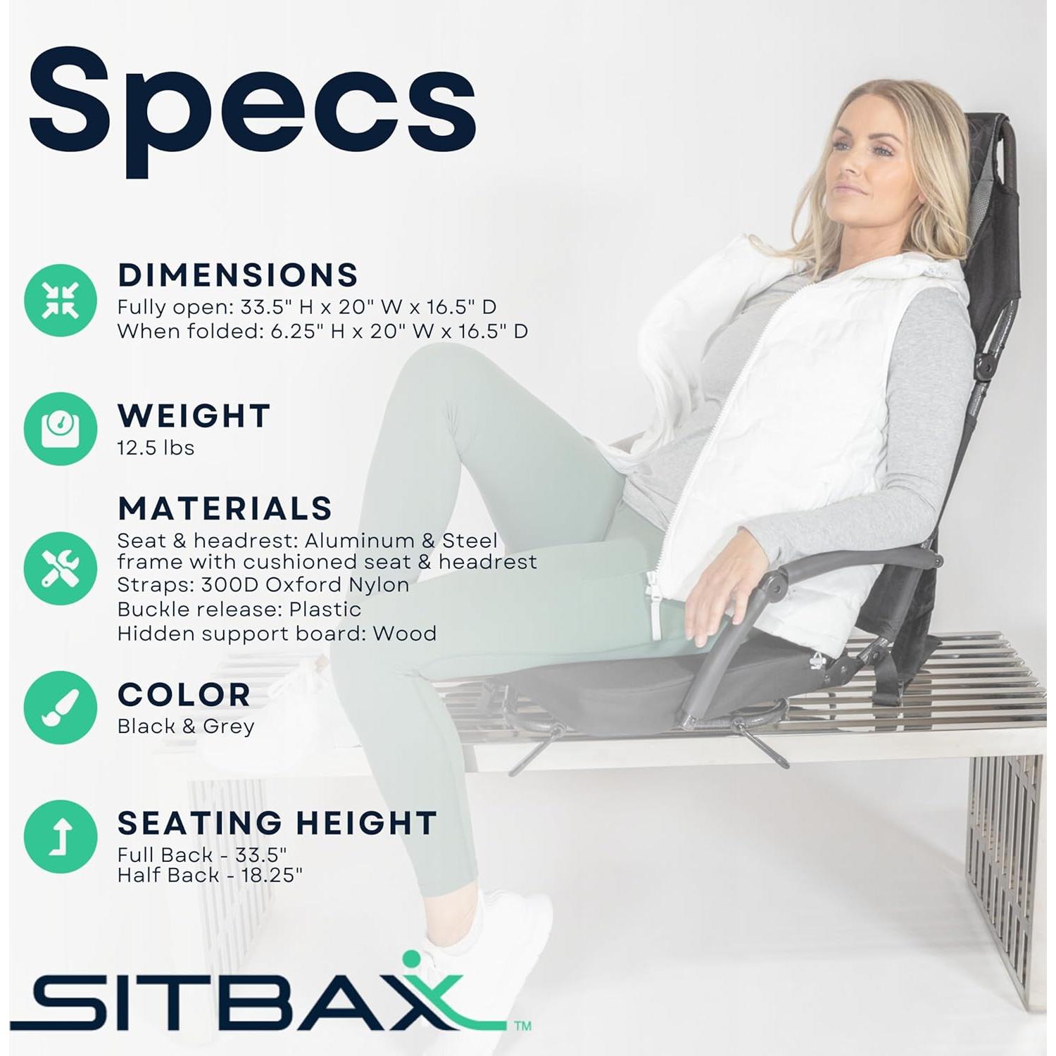 Asiento Acolchado para Gradas SitBax - Reclinable y Ligero
