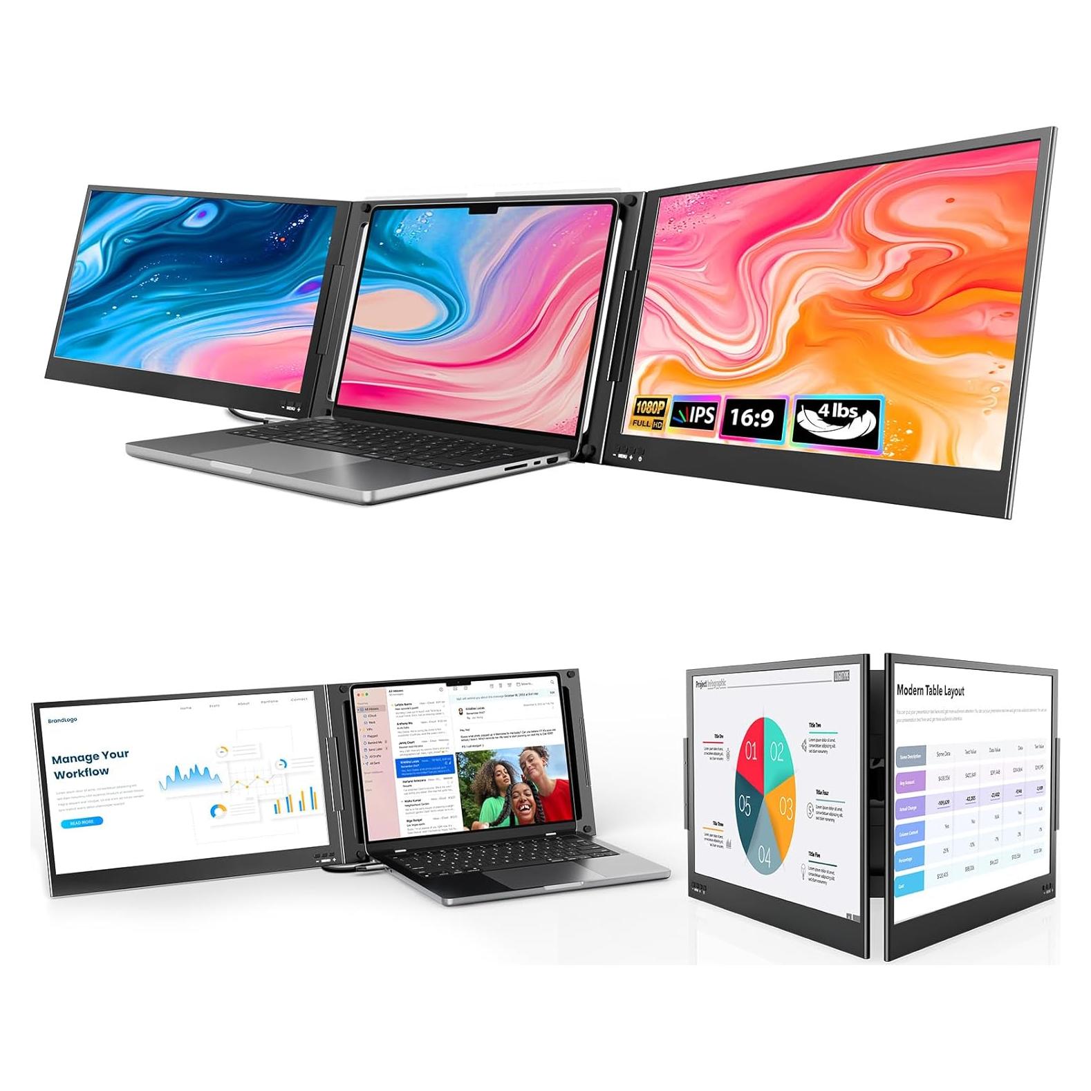 Extensor de Pantalla Triple QQH Z80A 15.6" FHD USB-C