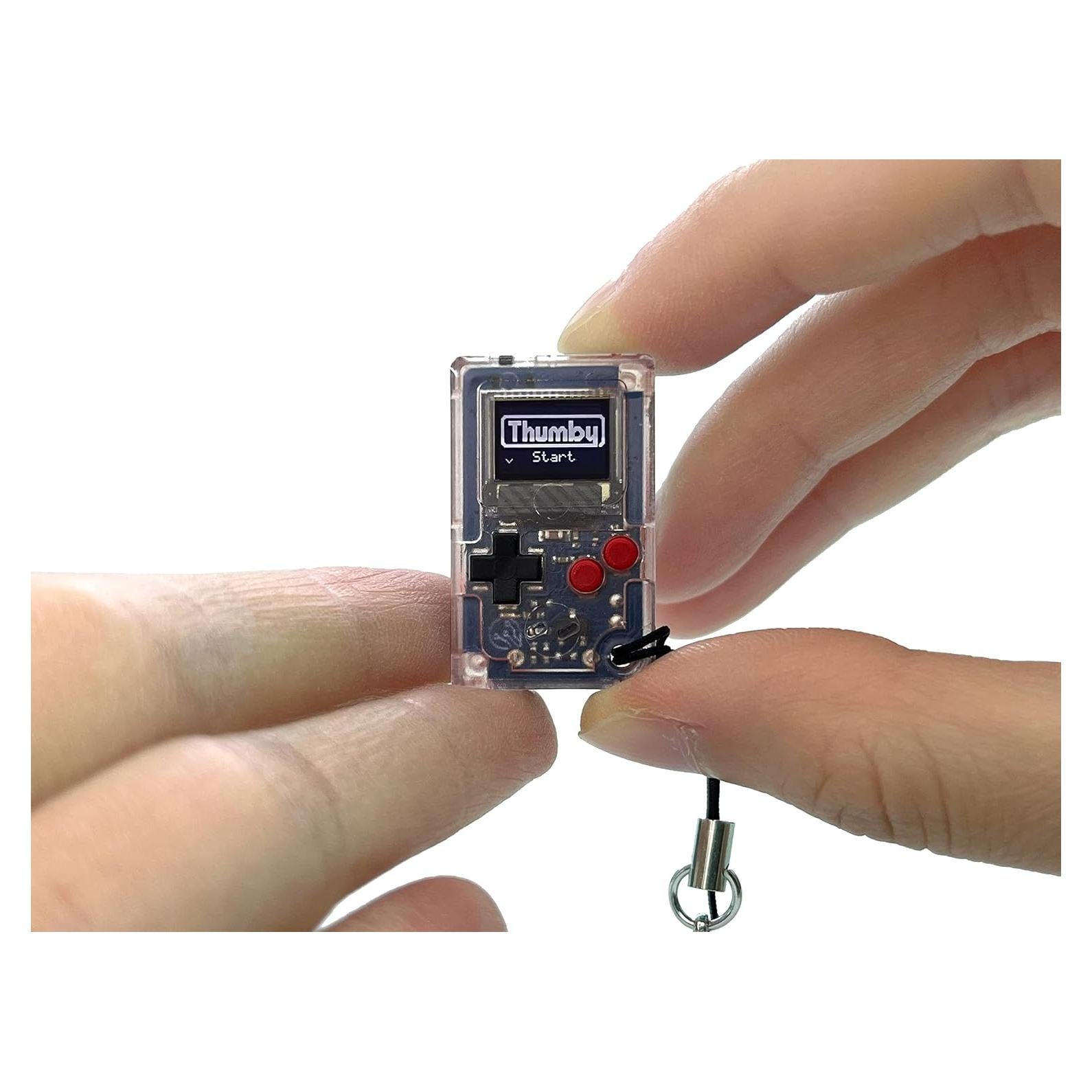 TinyCircuits Thumby (Clear), Tiny Game Console, Playable Programmable Keychain: Electronic Miniature, STEM Learning Tool