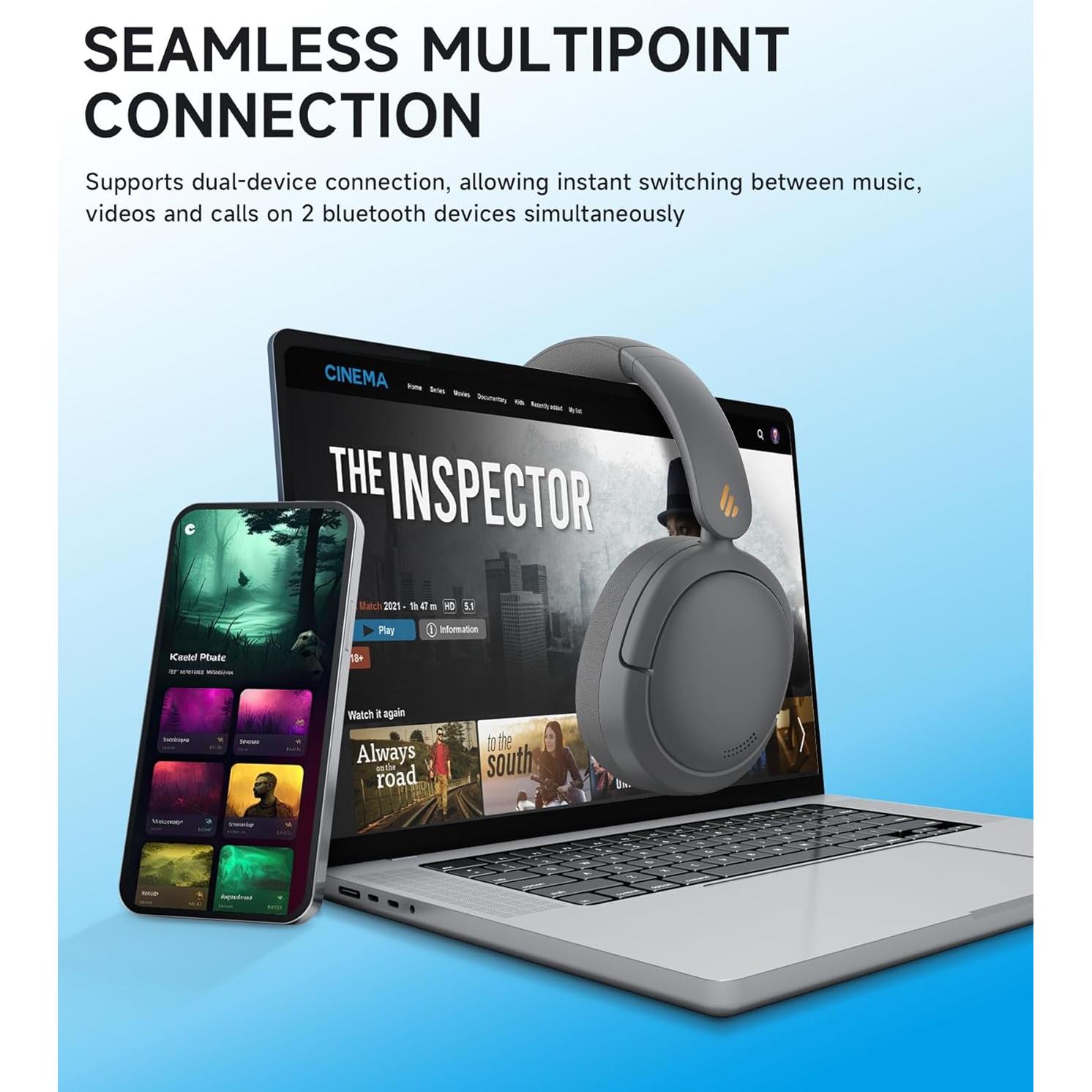 Auriculares Inalámbricos Edifier W800BT Pro - ANC - 45H - Gris