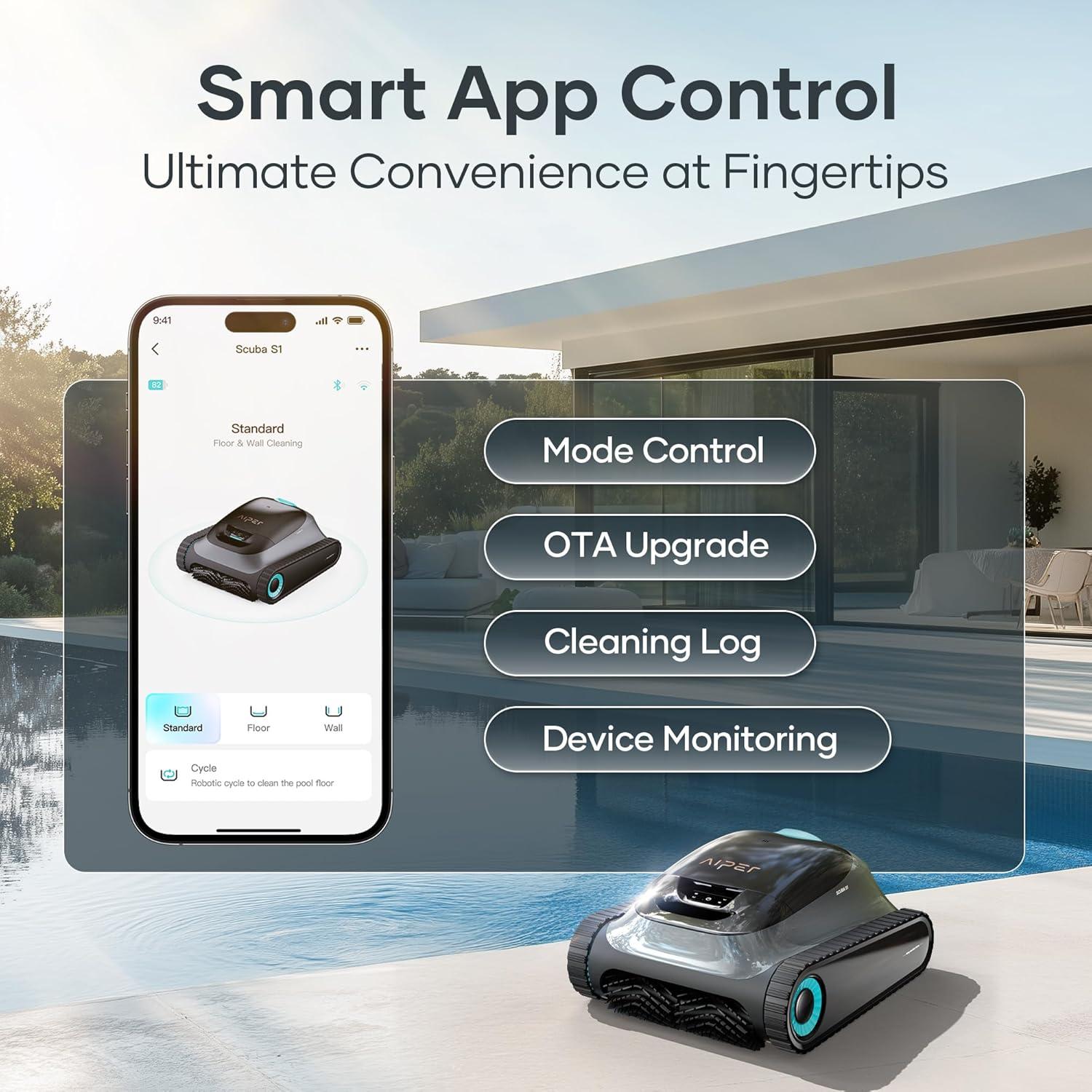 Limpiador Robótico de Piscinas Aiper S1 2025, 180 Min de Batería