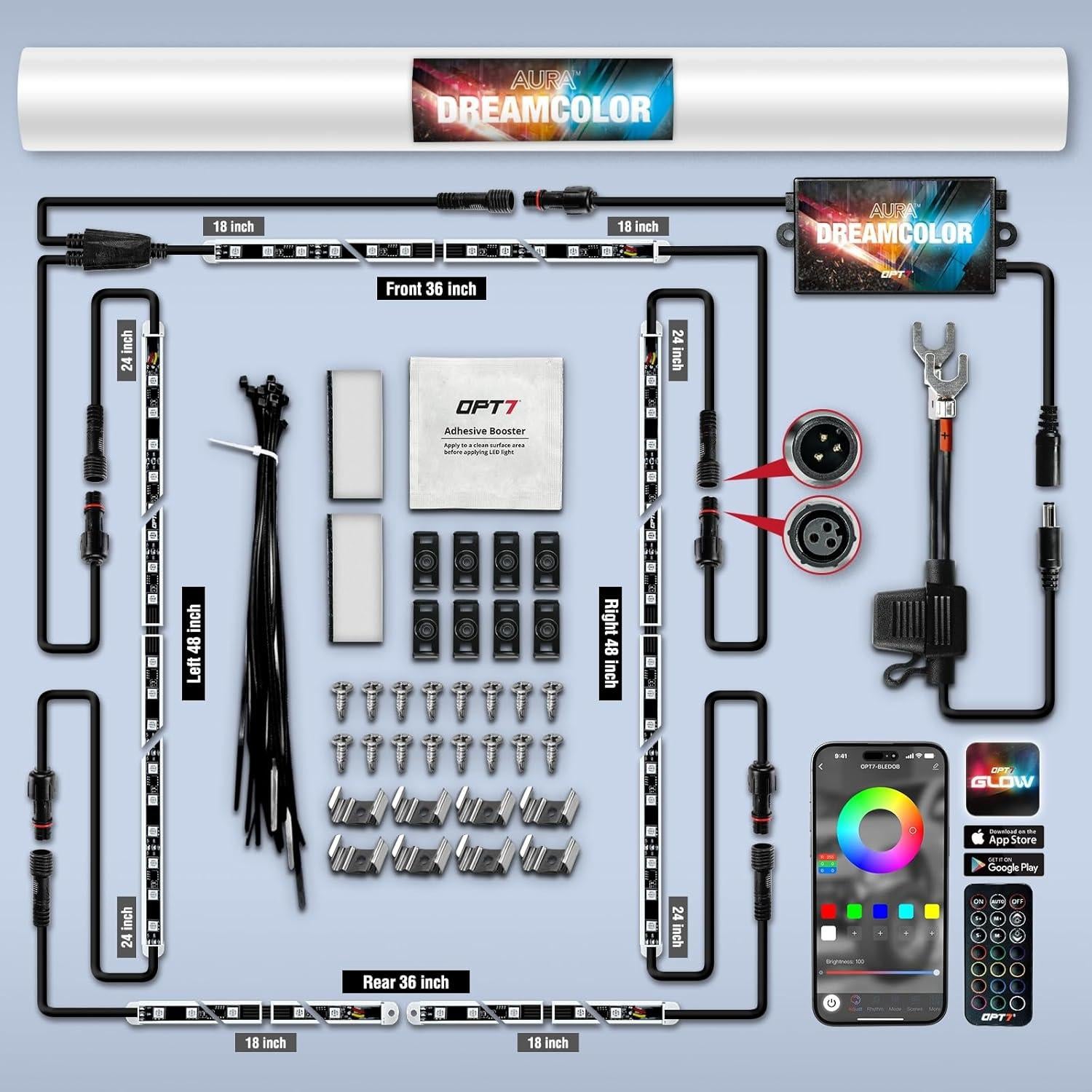 Luces de Subcuerpo OPT7 Aura DreamColor LED RGB-IC 12V