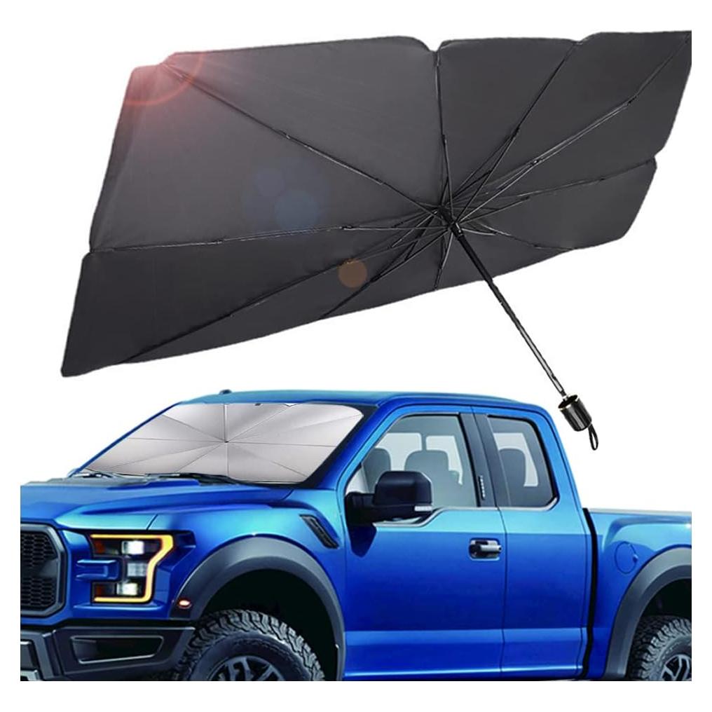 VAGURFO Car Sunshade Umbrella,Upgraded Windshield Cover Sun Shade,UV Reflecting Portable Front Window Cover,Universal Car Windshield Sunshades,UV Block for Front Windows,Fits Most Vehicles (55"x 31")
