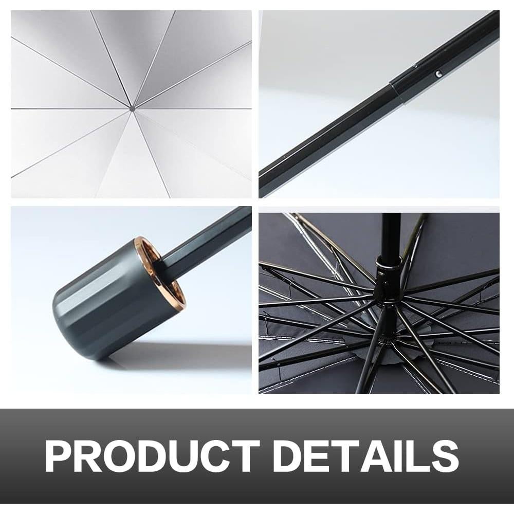 VAGURFO Car Sunshade Umbrella,Upgraded Windshield Cover Sun Shade,UV Reflecting Portable Front Window Cover,Universal Car Windshield Sunshades,UV Block for Front Windows,Fits Most Vehicles (55"x 31")