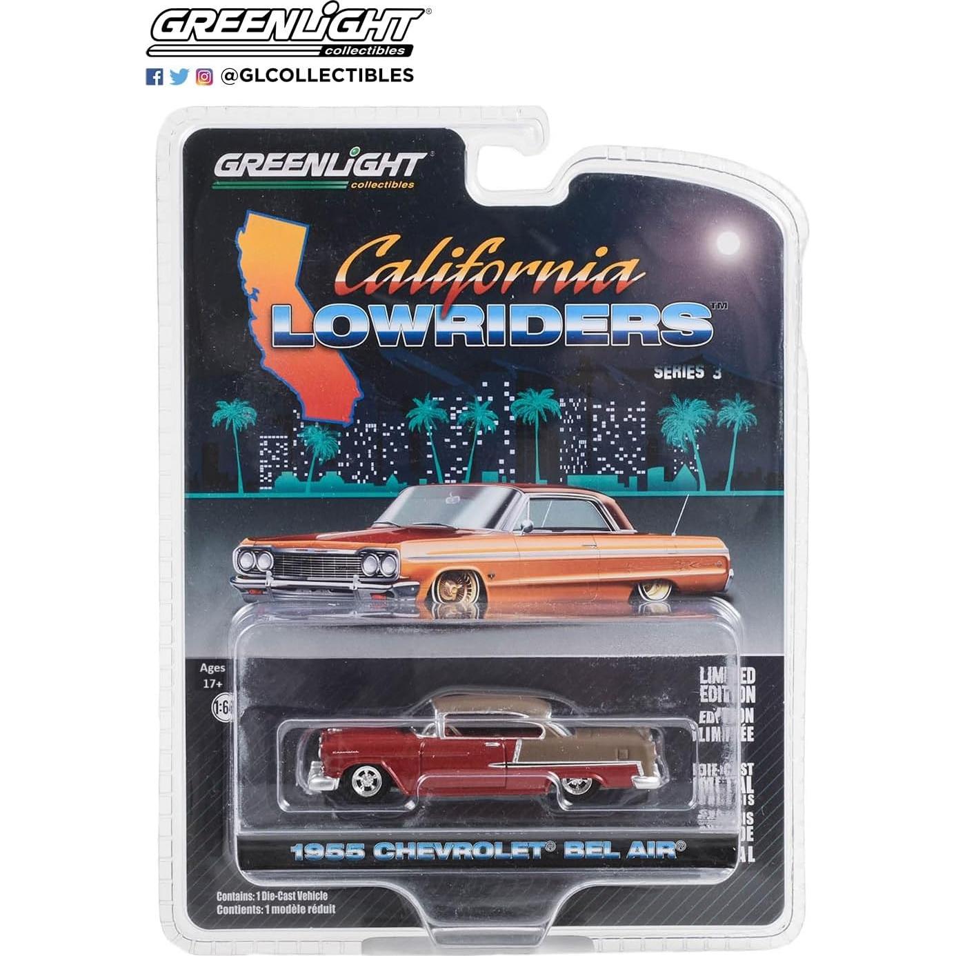 Auto Diecast 1:64 Greenlight 63040-A 1955 Chevy Bel Air Rojo