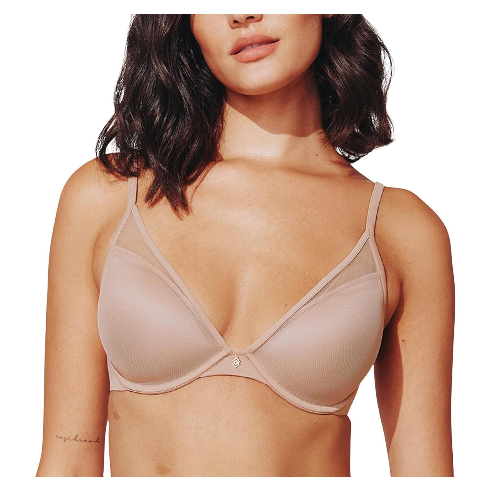 Sujetador Clásico TercerAmor 32A Taupe con Escote en V