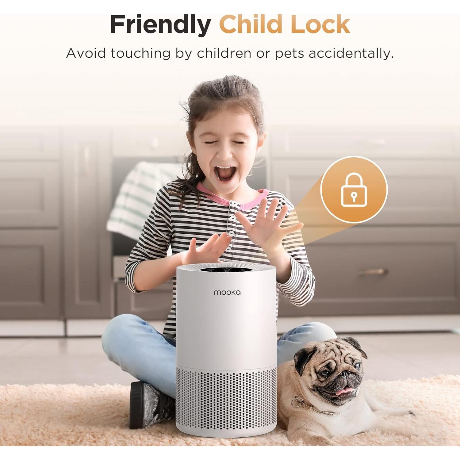 Purificador de Aire HEPA MOOKA AP-S0610L para Hogar 111.5m²