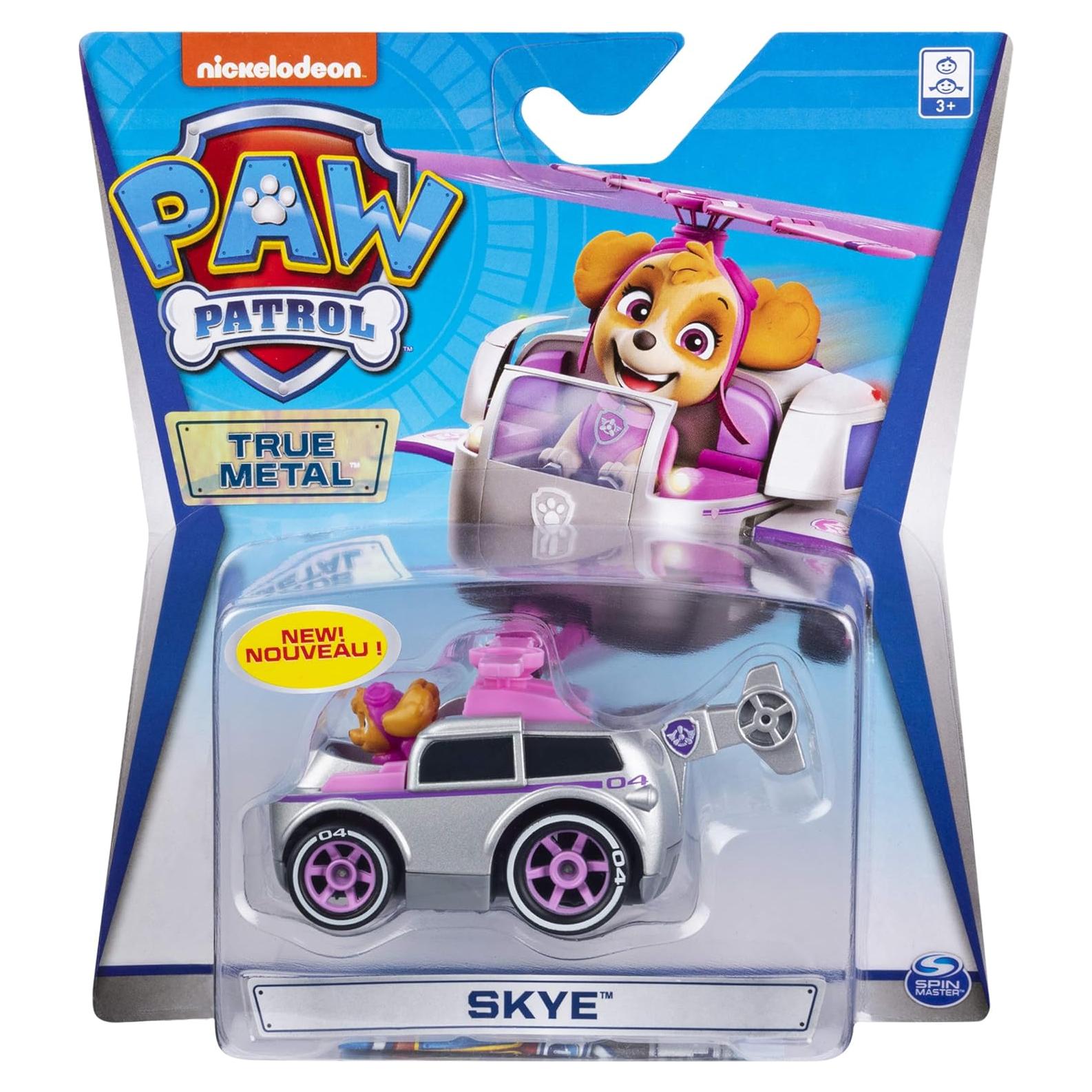 Coche de metal Patrulla Canina Skye 1:55 con ruedas