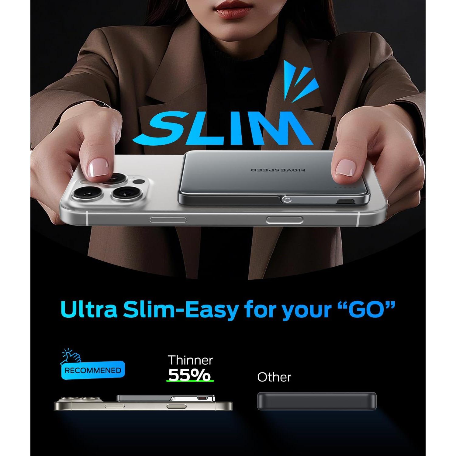 Cargador Portátil MagSafe MOVE SPEED 5000mAh Carga Rápida 22.5W