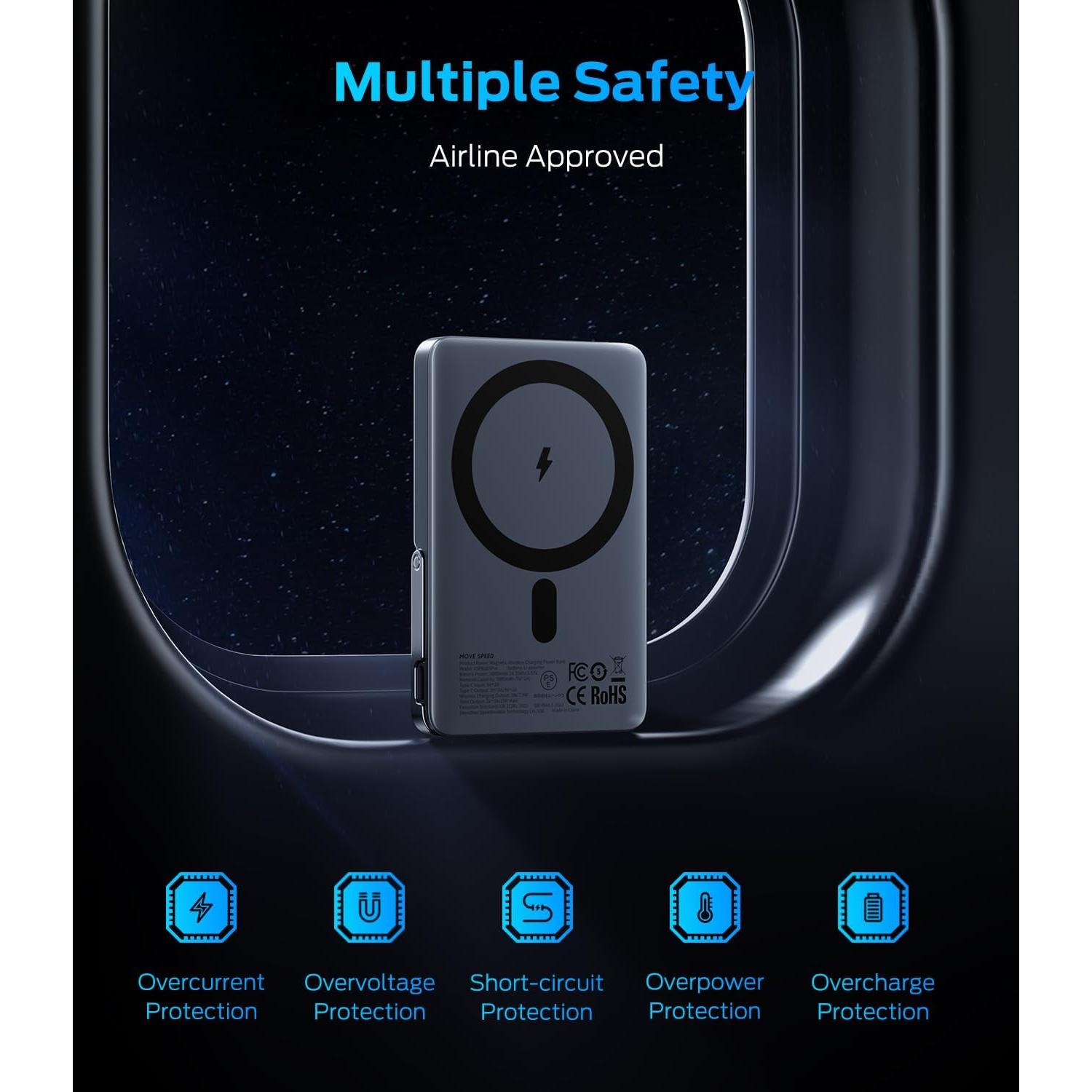 Cargador Portátil MagSafe MOVE SPEED 5000mAh Carga Rápida 22.5W